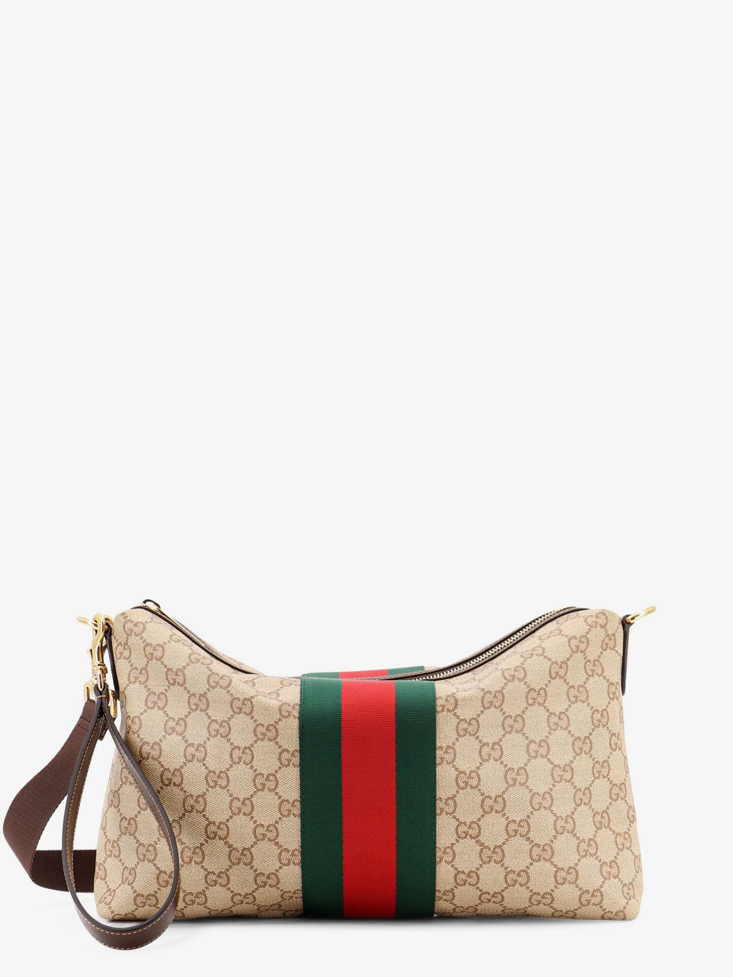 Gucci Men Gg Canvas Crossbody Bag With Nastro Web On The Front GUCCI