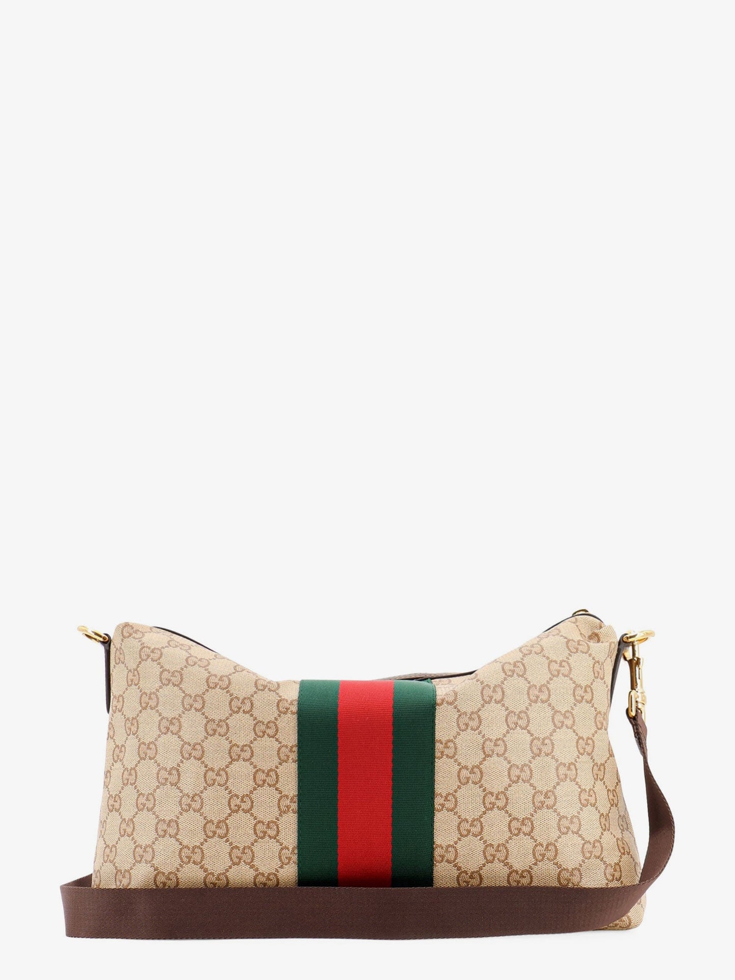 Gucci Men Gg Canvas Crossbody Bag With Nastro Web On The Front GUCCI