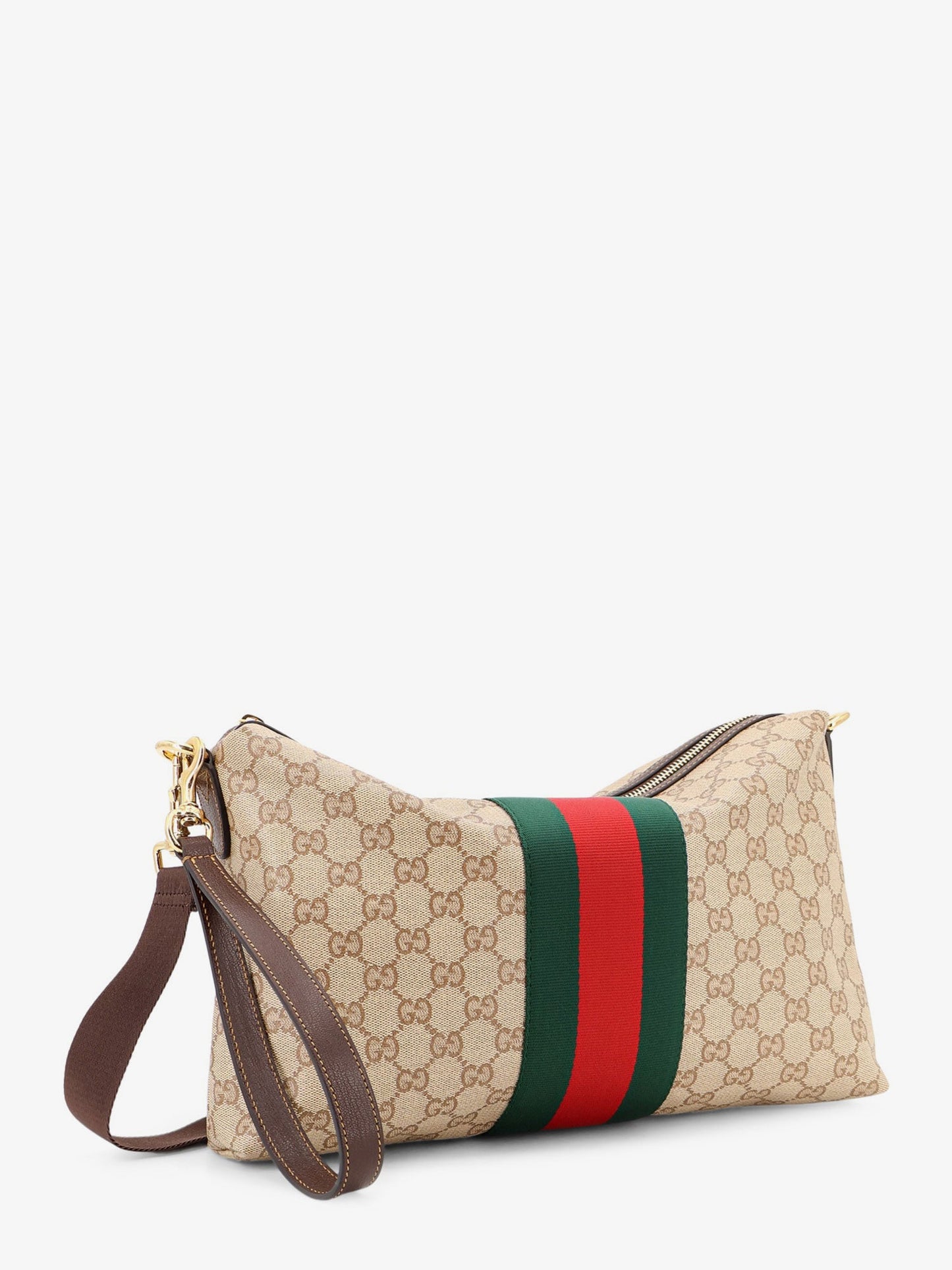 Gucci Men Gg Canvas Crossbody Bag With Nastro Web On The Front GUCCI