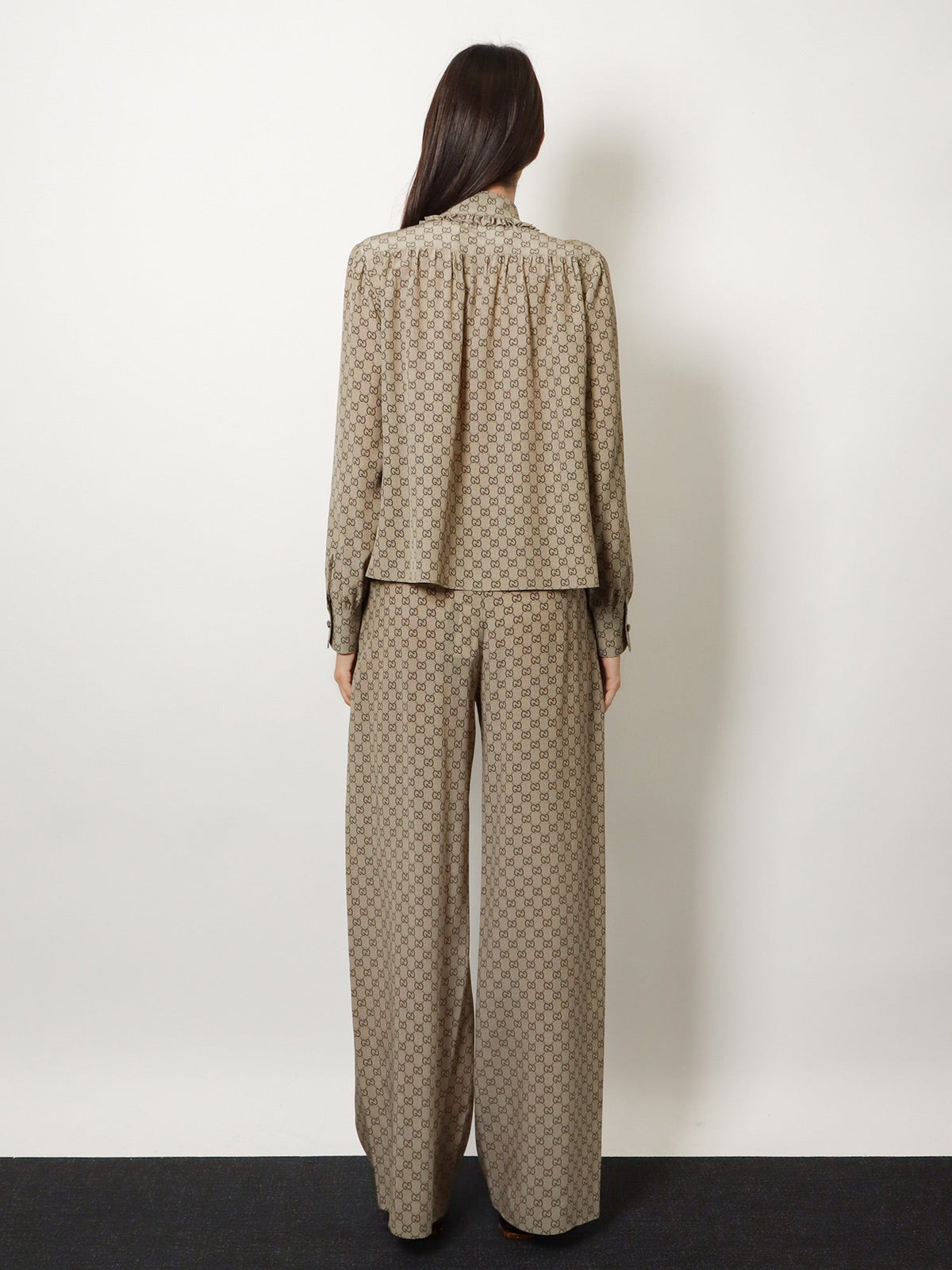 Gucci Women Gucci Primavera Silk Trousers With Gg Print GUCCI
