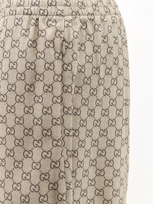 Gucci Women Gucci Primavera Silk Trousers With Gg Print GUCCI