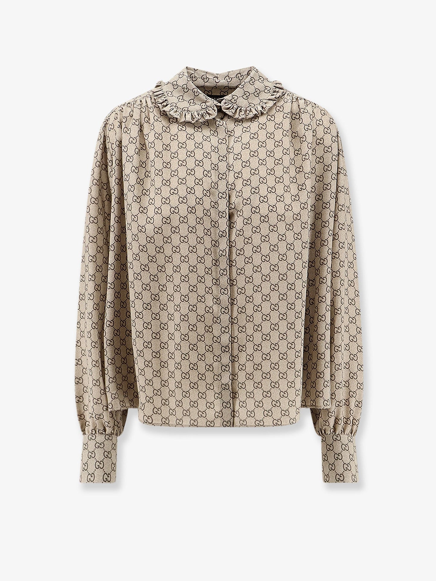 Gucci Women Gucci Primavera Silk Shirt With Gg Print GUCCI