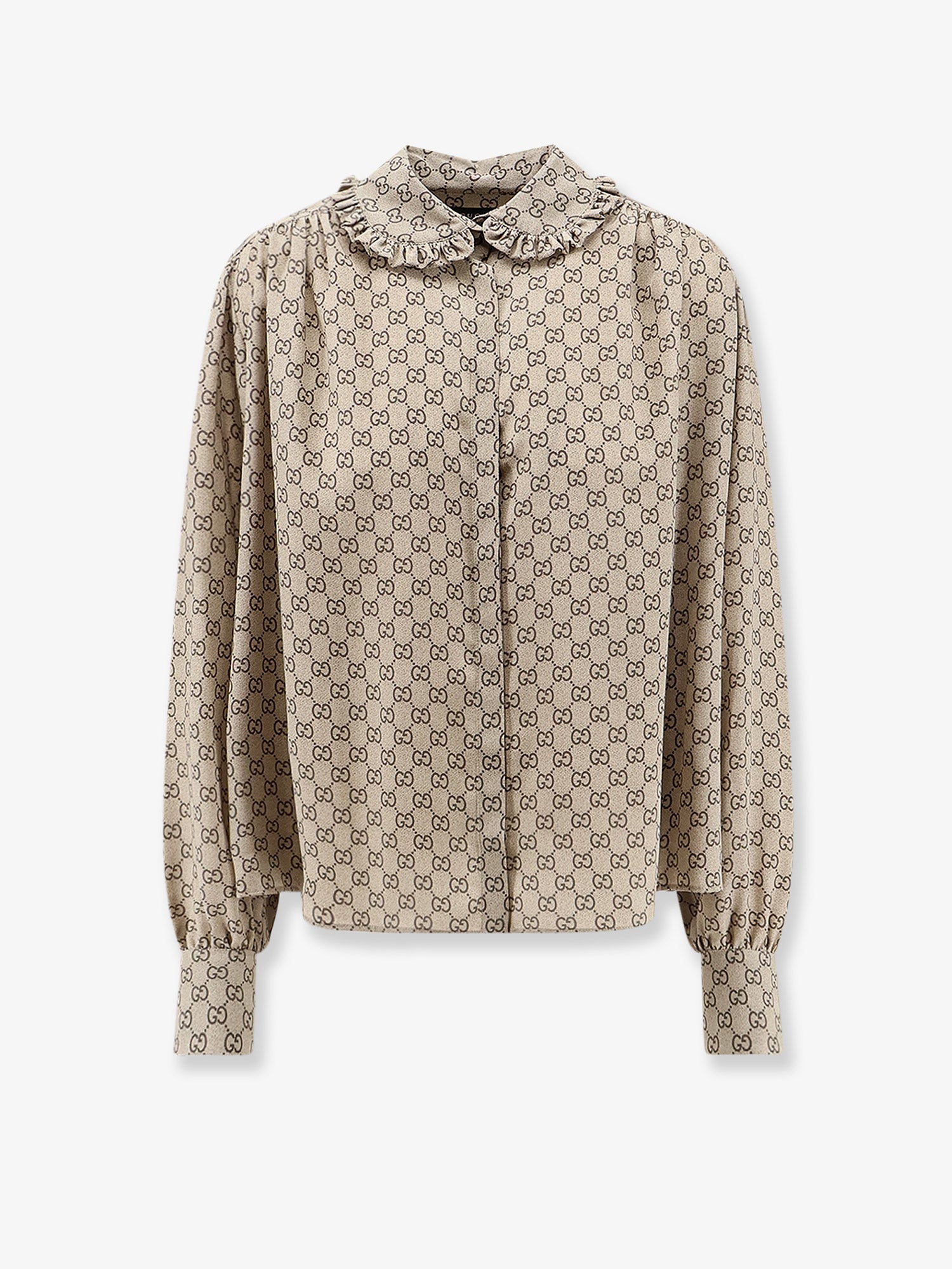 Gucci Women Gucci Primavera Silk Shirt With Gg Print GUCCI