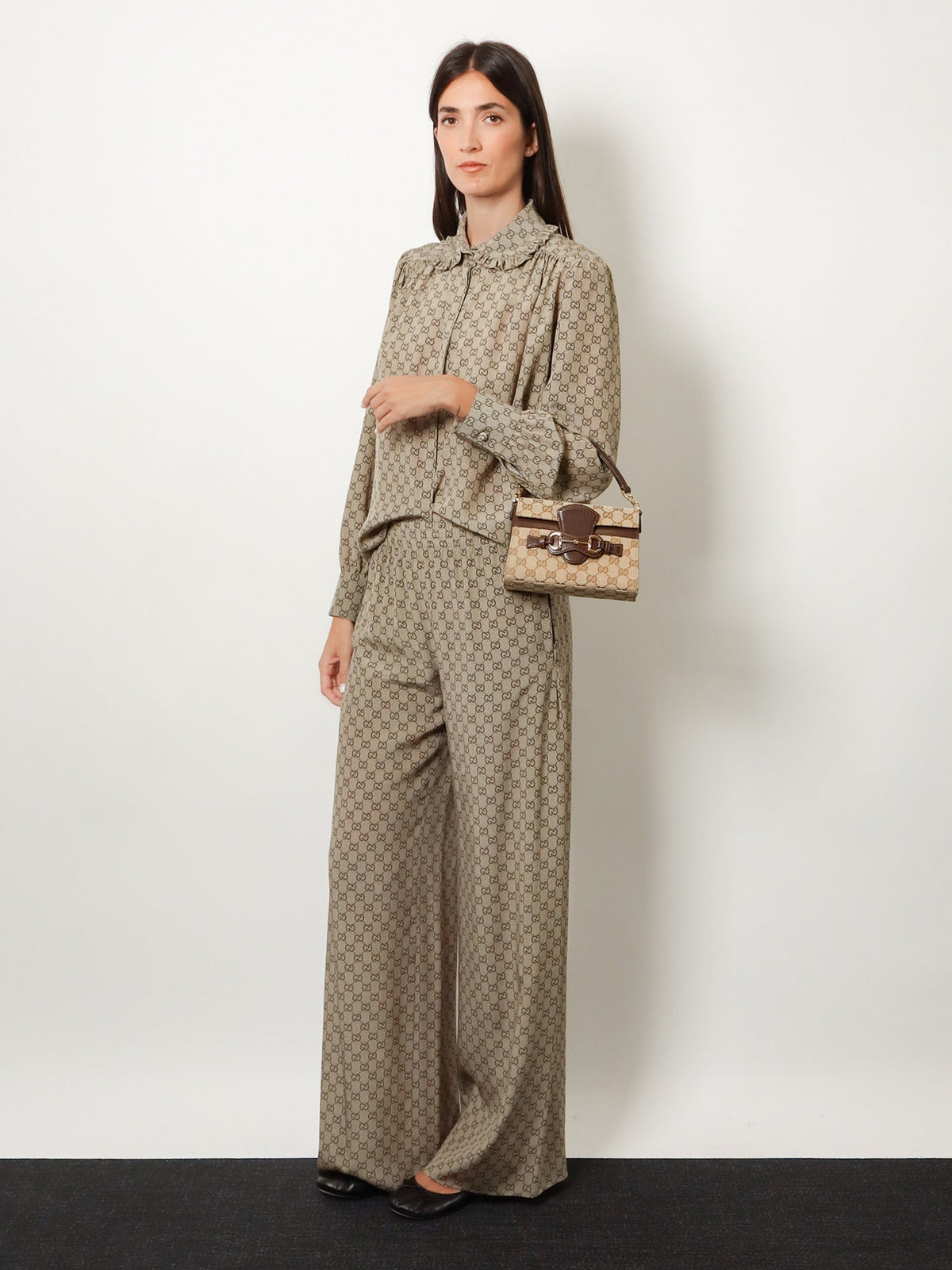 Gucci Women Gucci Primavera Silk Shirt With Gg Print GUCCI