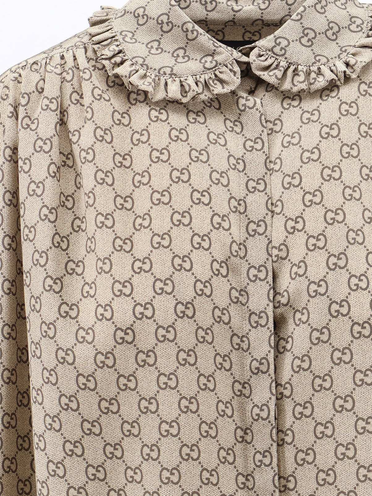 Gucci Women Gucci Primavera Silk Shirt With Gg Print GUCCI