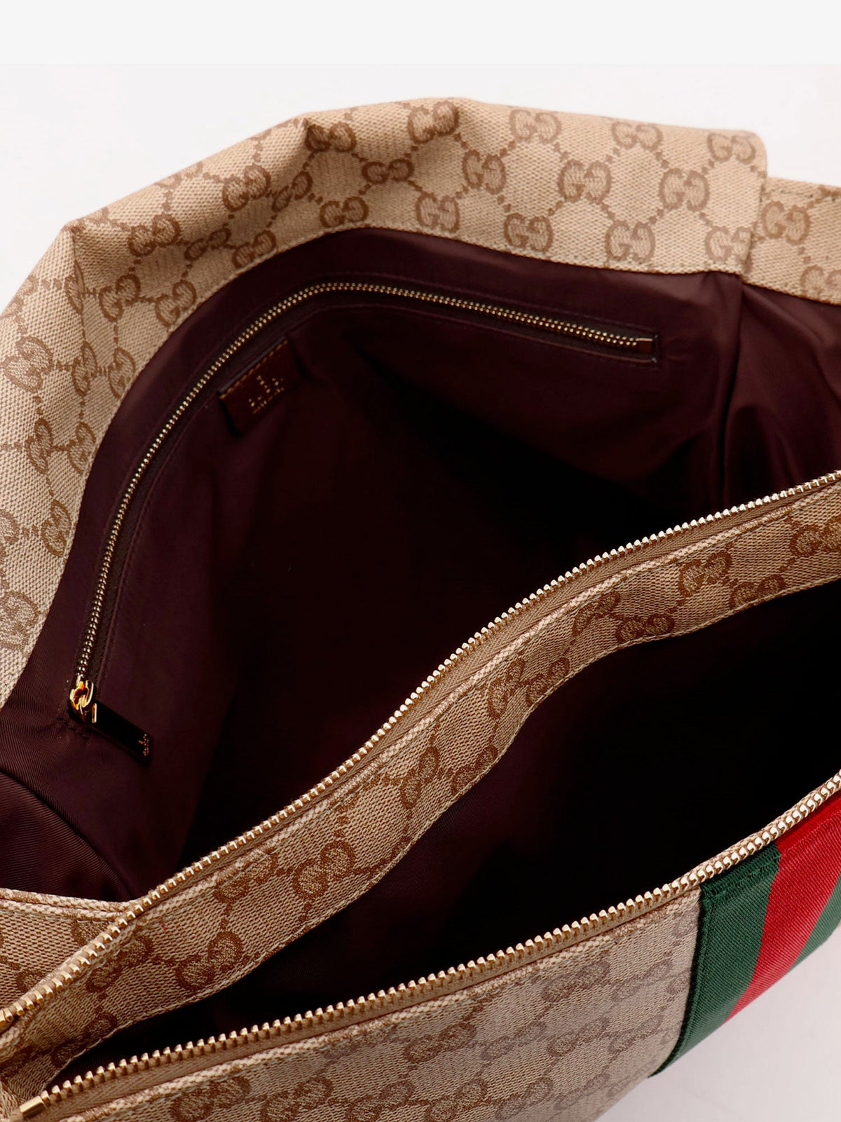 Gucci Men Gg Canvas Crossbody Bag With Front Web Detail GUCCI