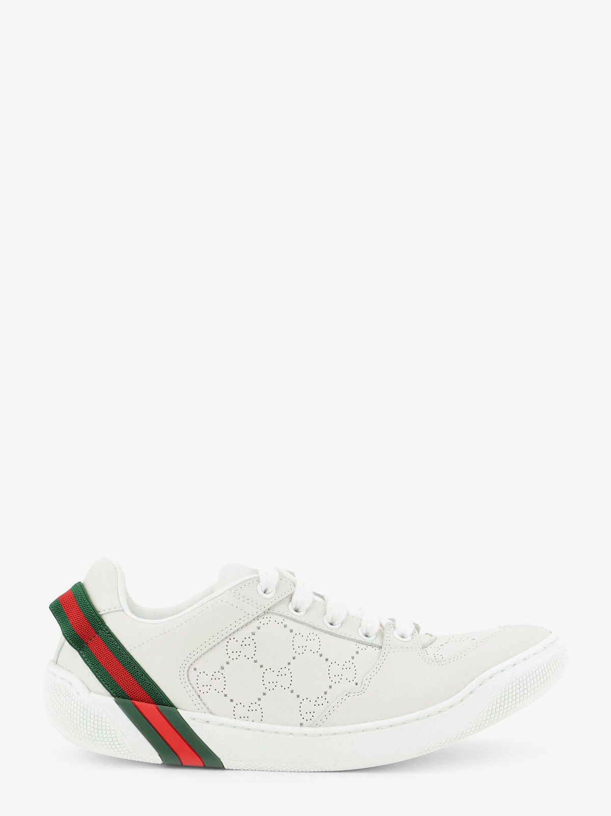 Gucci Women Screener Sneaker In Perforated Gg Leather GUCCI