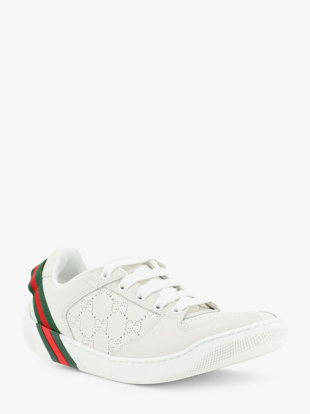 Gucci Women Screener Sneaker In Perforated Gg Leather GUCCI