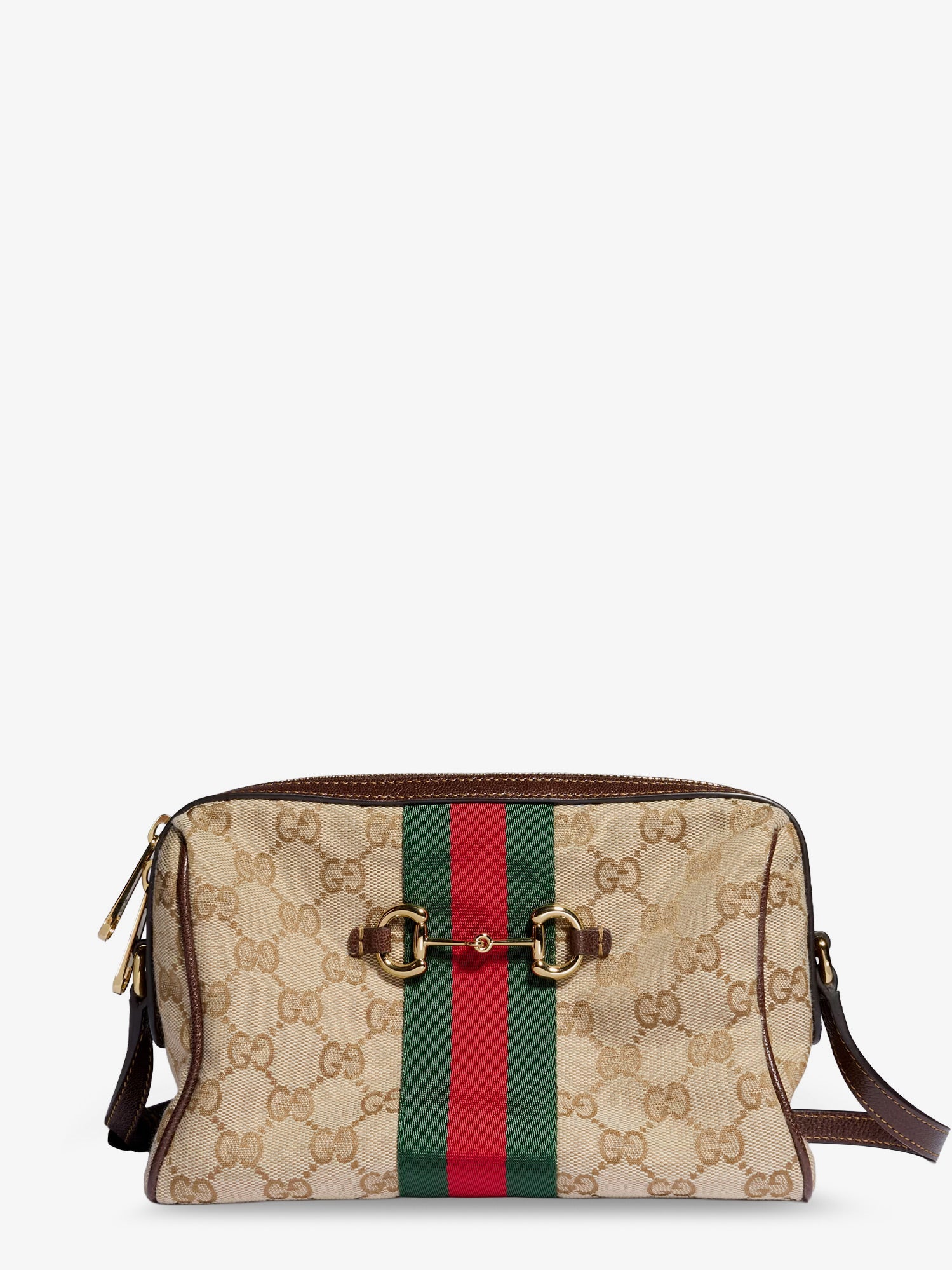 Gucci Women Camera Bag Gg Fabric Crossbody Bag With Metal Horsebit GUCCI
