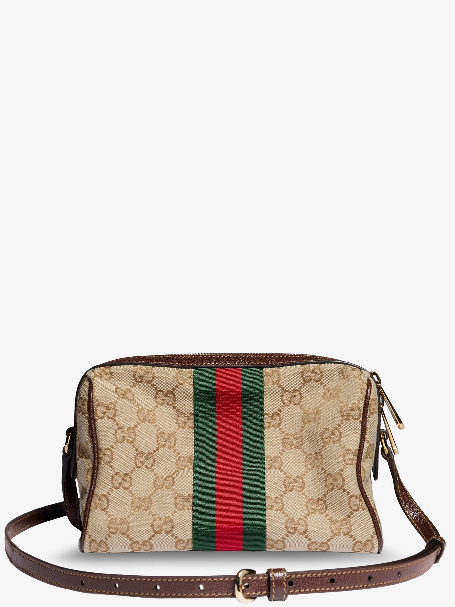 Gucci Women Camera Bag Gg Fabric Crossbody Bag With Metal Horsebit GUCCI