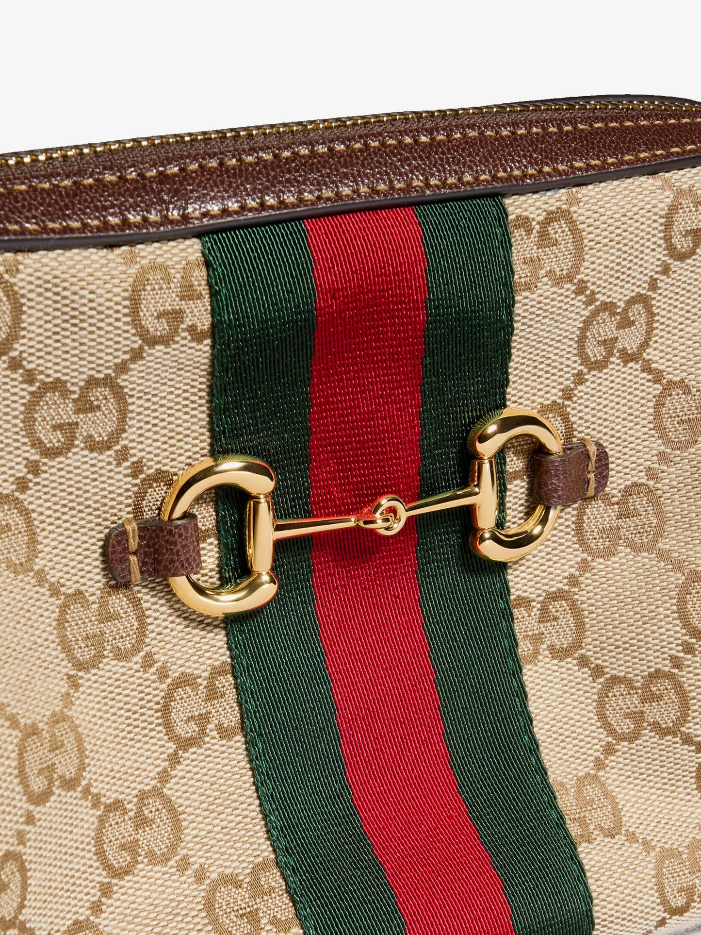 Gucci Women Camera Bag Gg Fabric Crossbody Bag With Metal Horsebit GUCCI