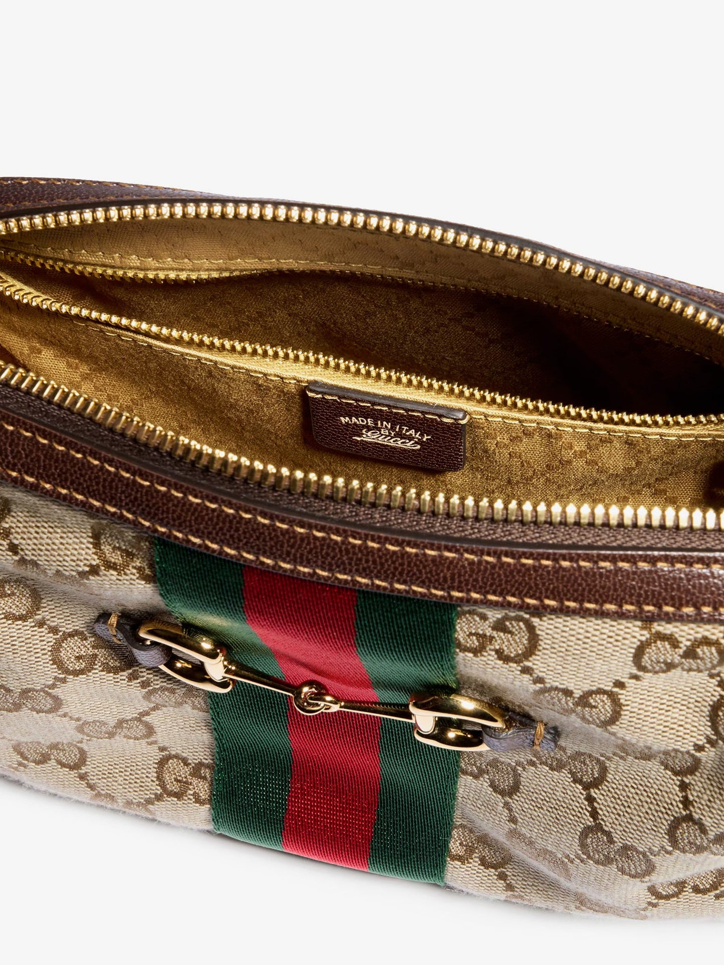 Gucci Women Camera Bag Gg Fabric Crossbody Bag With Metal Horsebit GUCCI