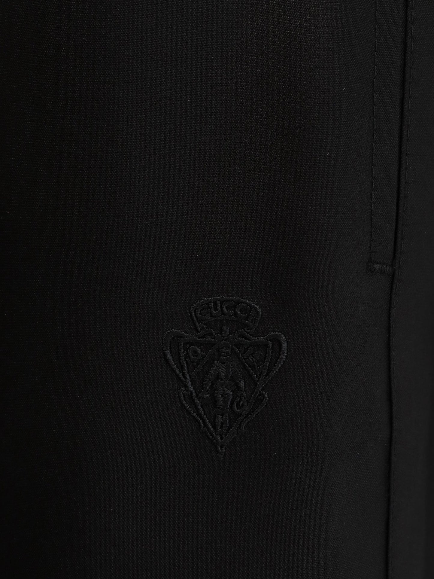 Gucci Men Silk Poplin Leisure Trousers With Web Ribbon GUCCI