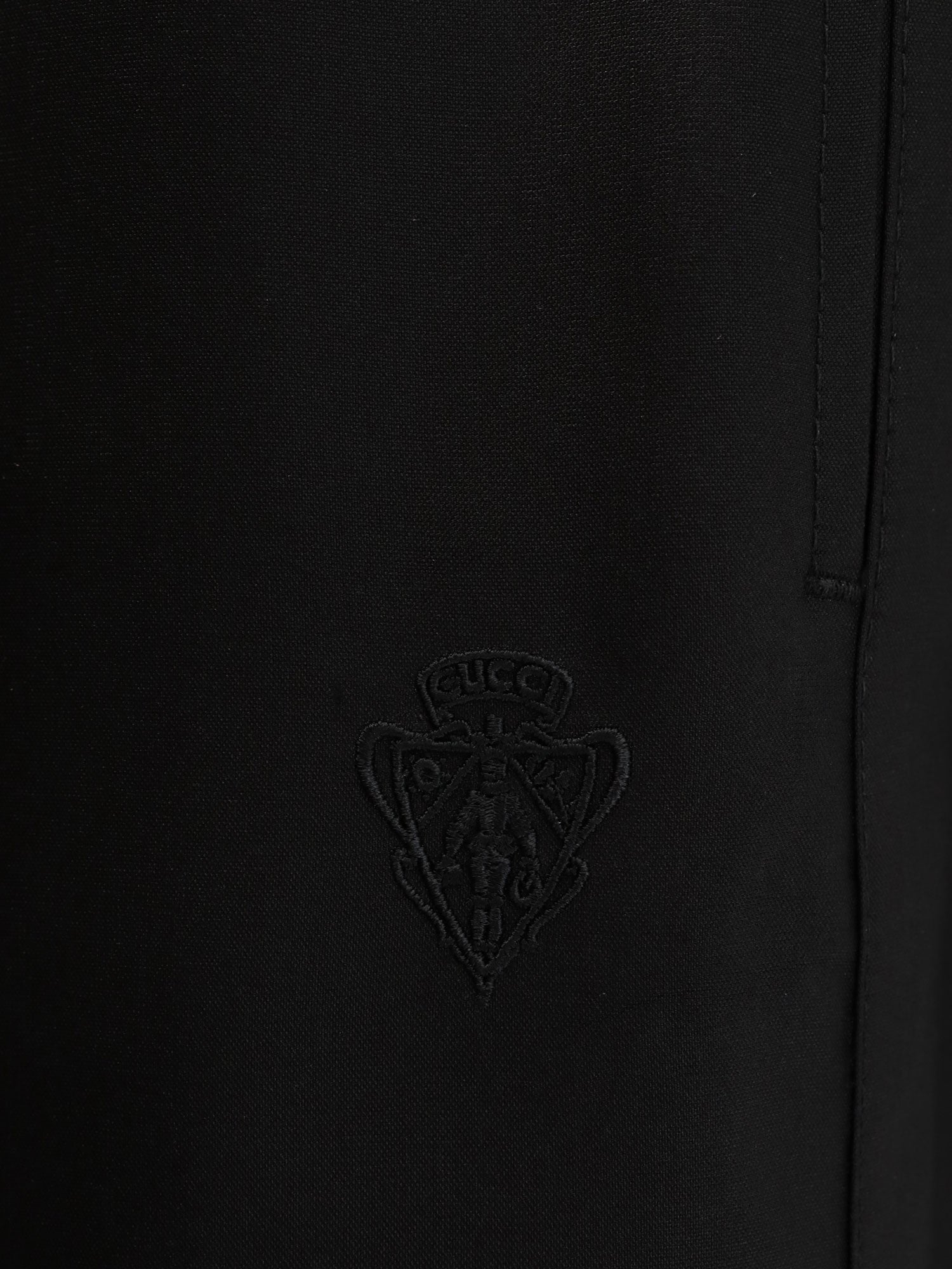 Gucci Men Silk Poplin Leisure Trousers With Web Ribbon GUCCI