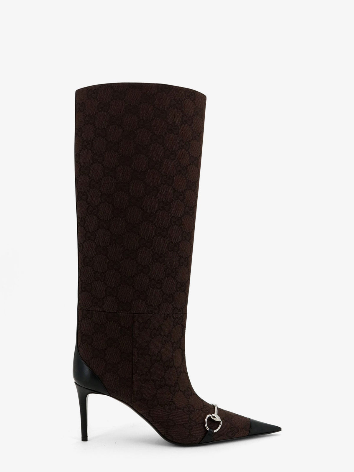 Gucci Women Boots With Iconic Gg Canvas Horsebit GUCCI