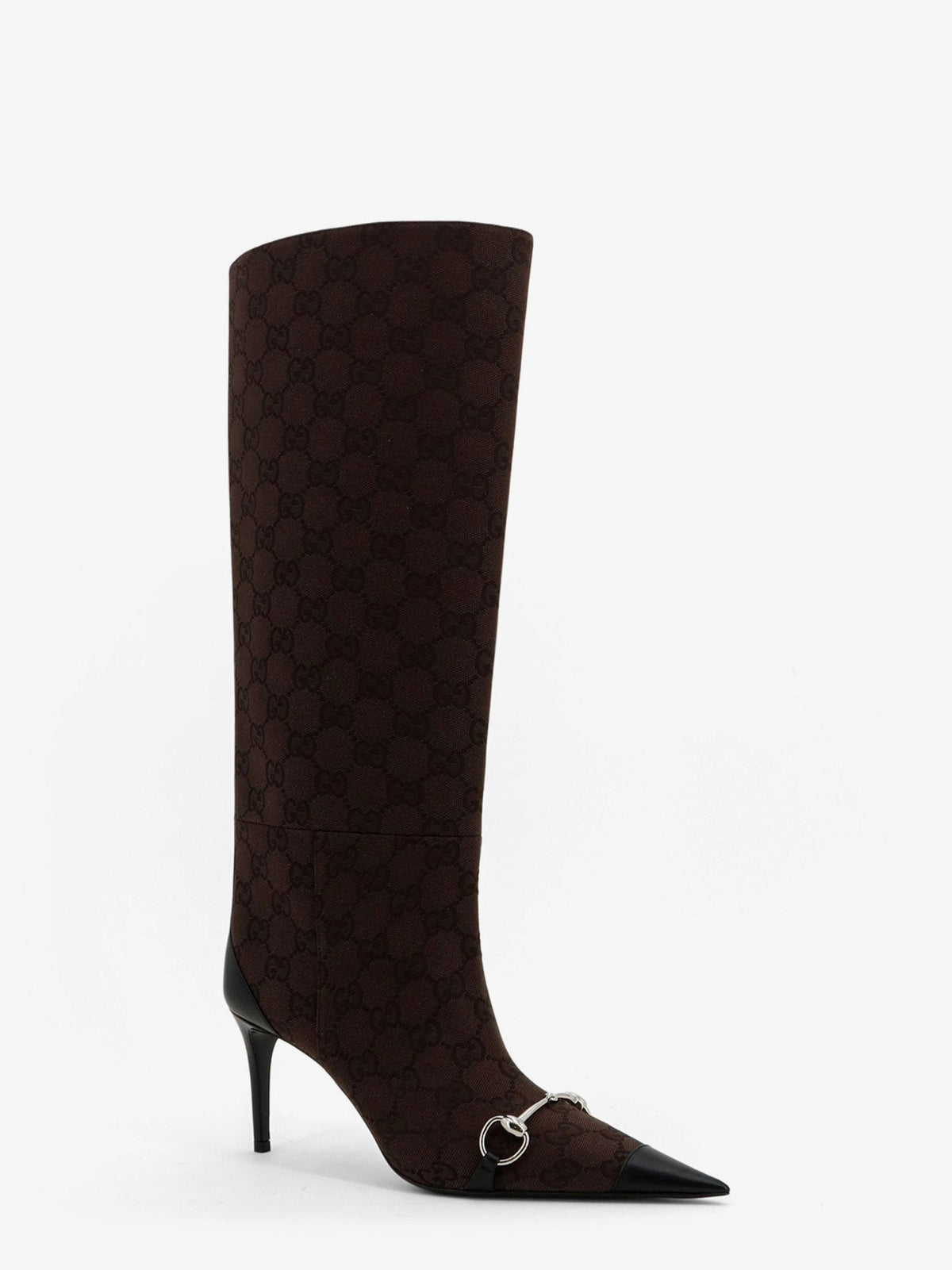 Gucci Women Boots With Iconic Gg Canvas Horsebit GUCCI