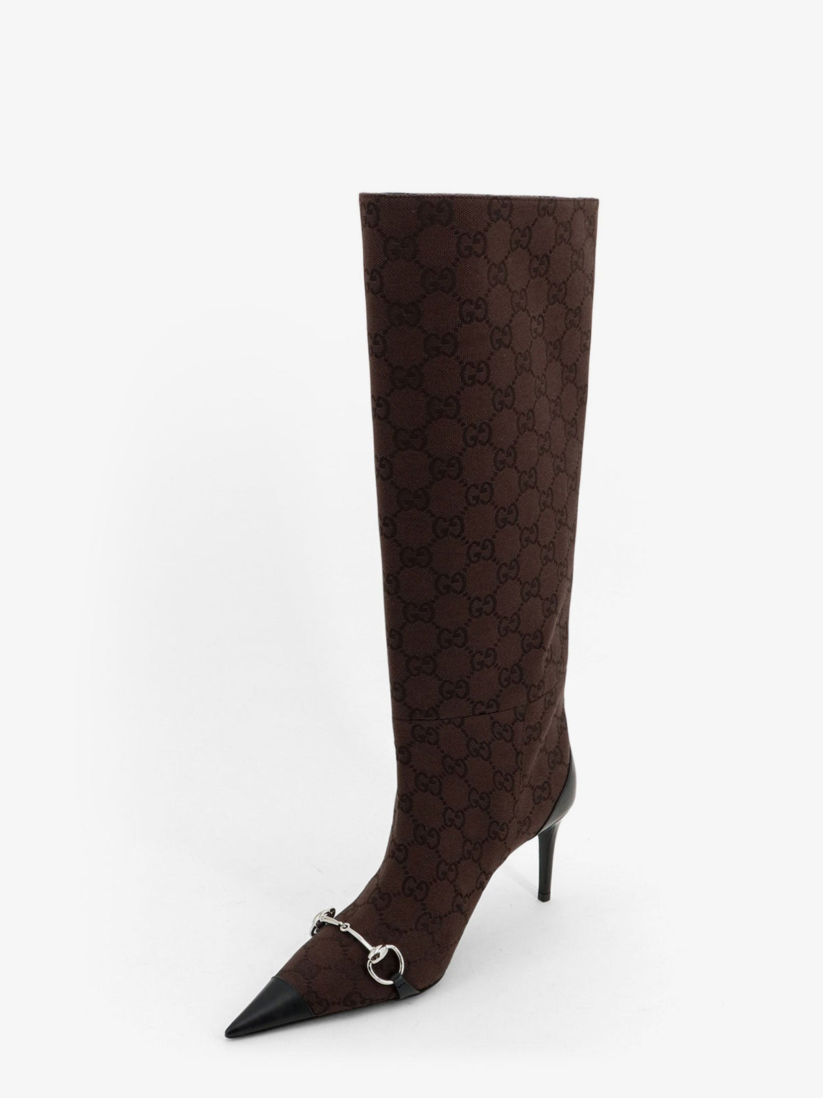 Gucci Women Boots With Iconic Gg Canvas Horsebit GUCCI