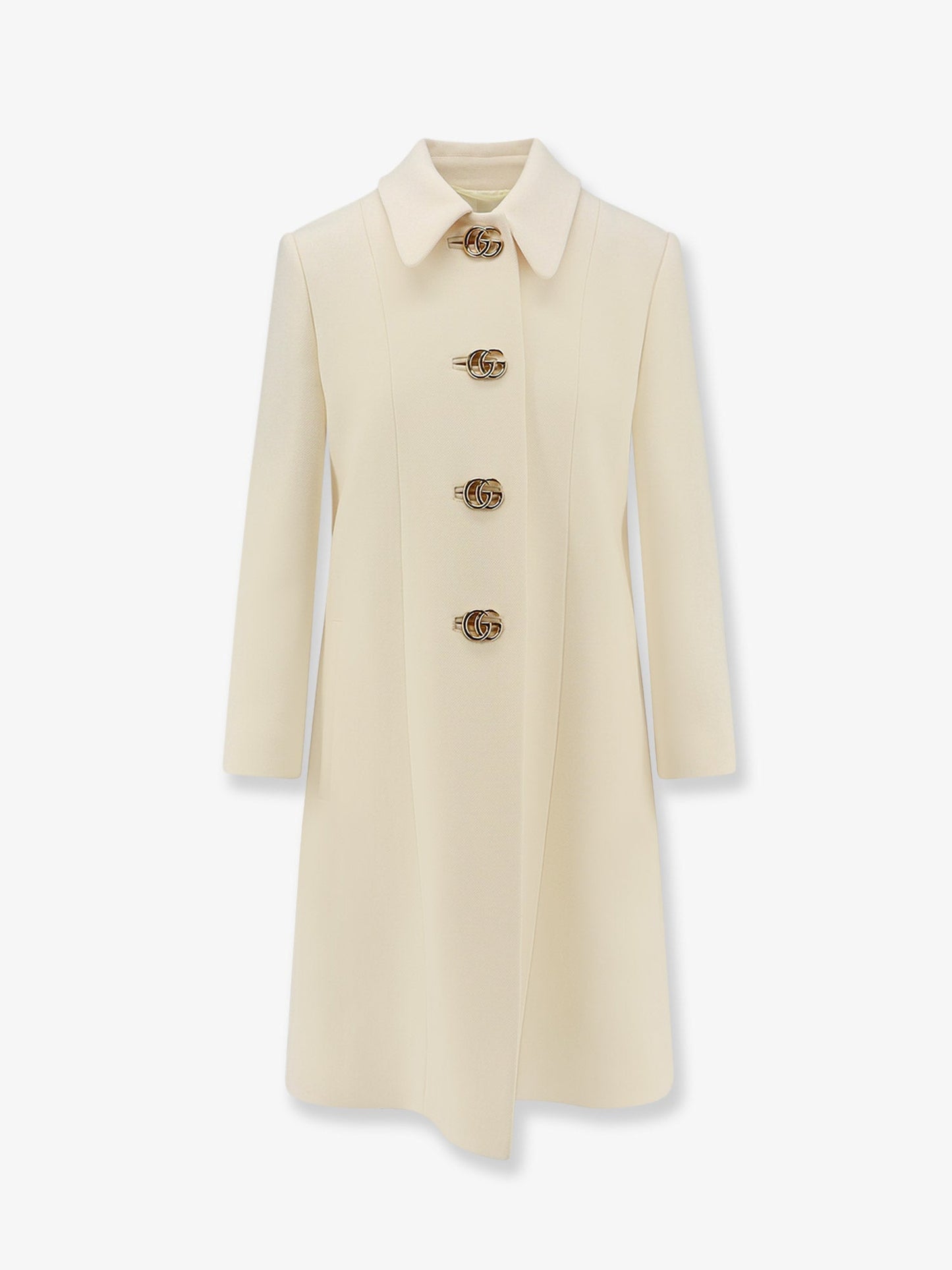 Gucci Women White Wool Crãªpe Coat GUCCI