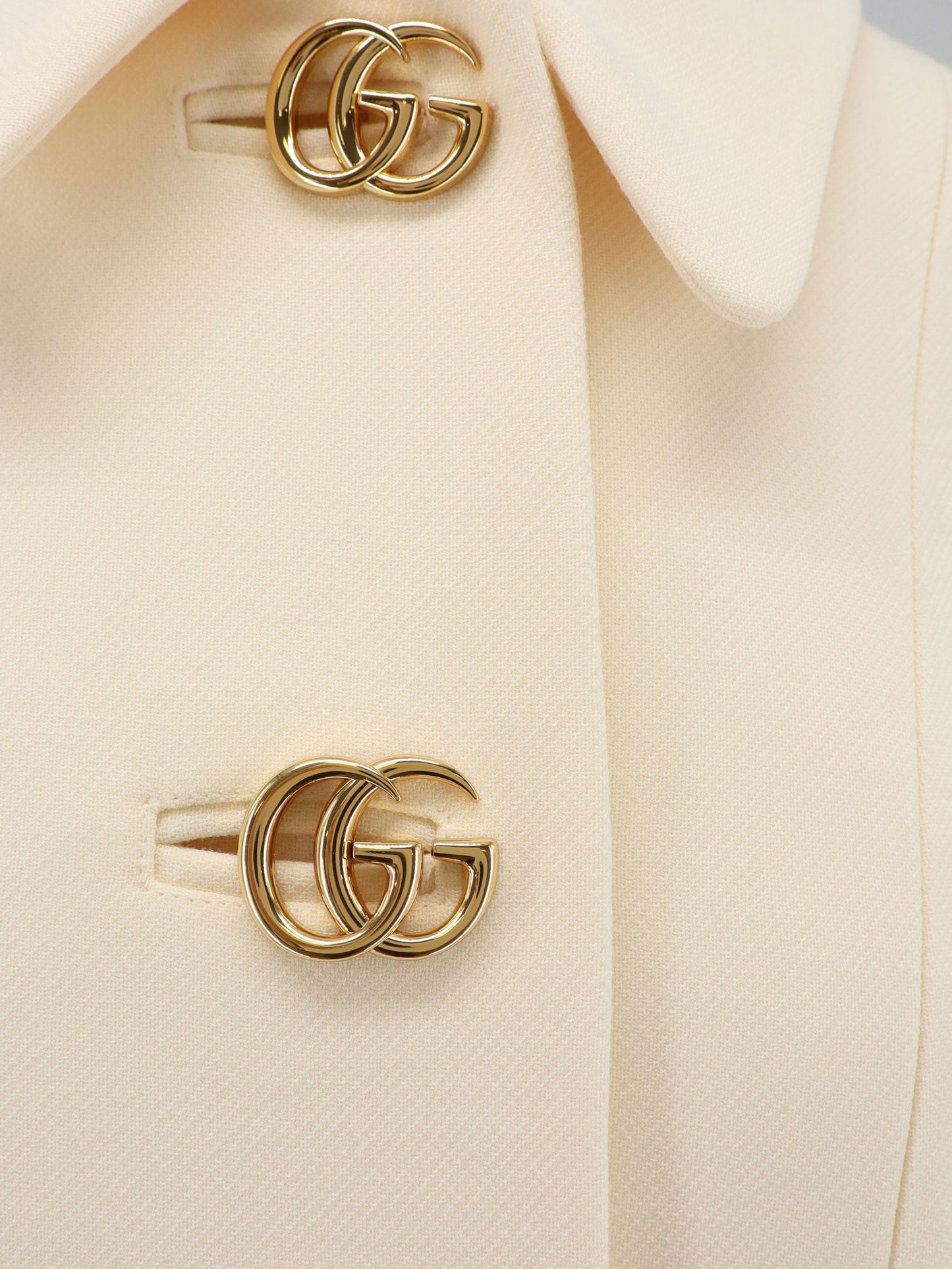 Gucci Women White Wool Crãªpe Coat GUCCI