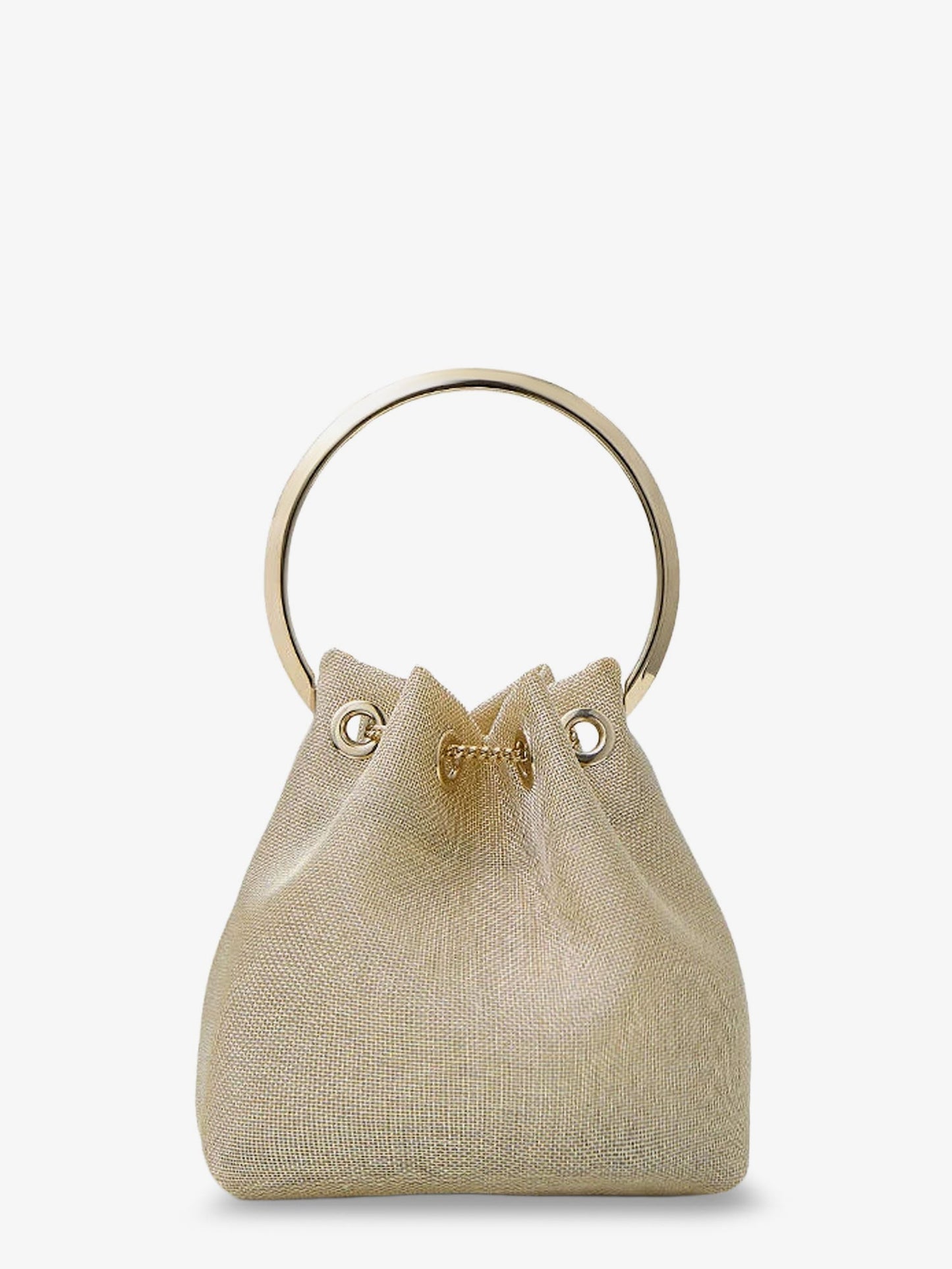 Jimmy Choo Women Bon Bon Metallic Mesh Bucket Bag