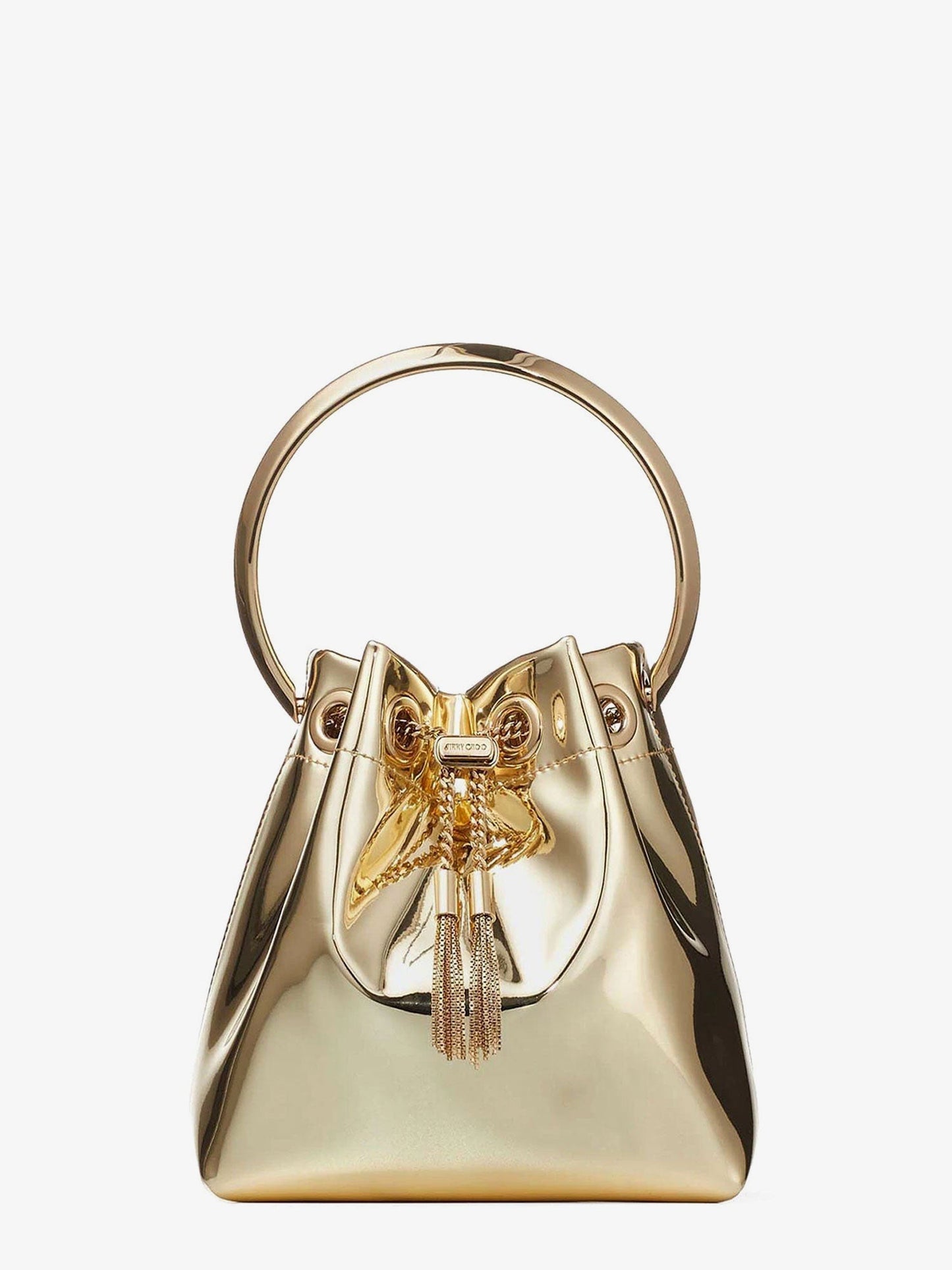 Jimmy Choo Women Bon Bon Metallic Leather Bucket Bag JIMMY CHOO