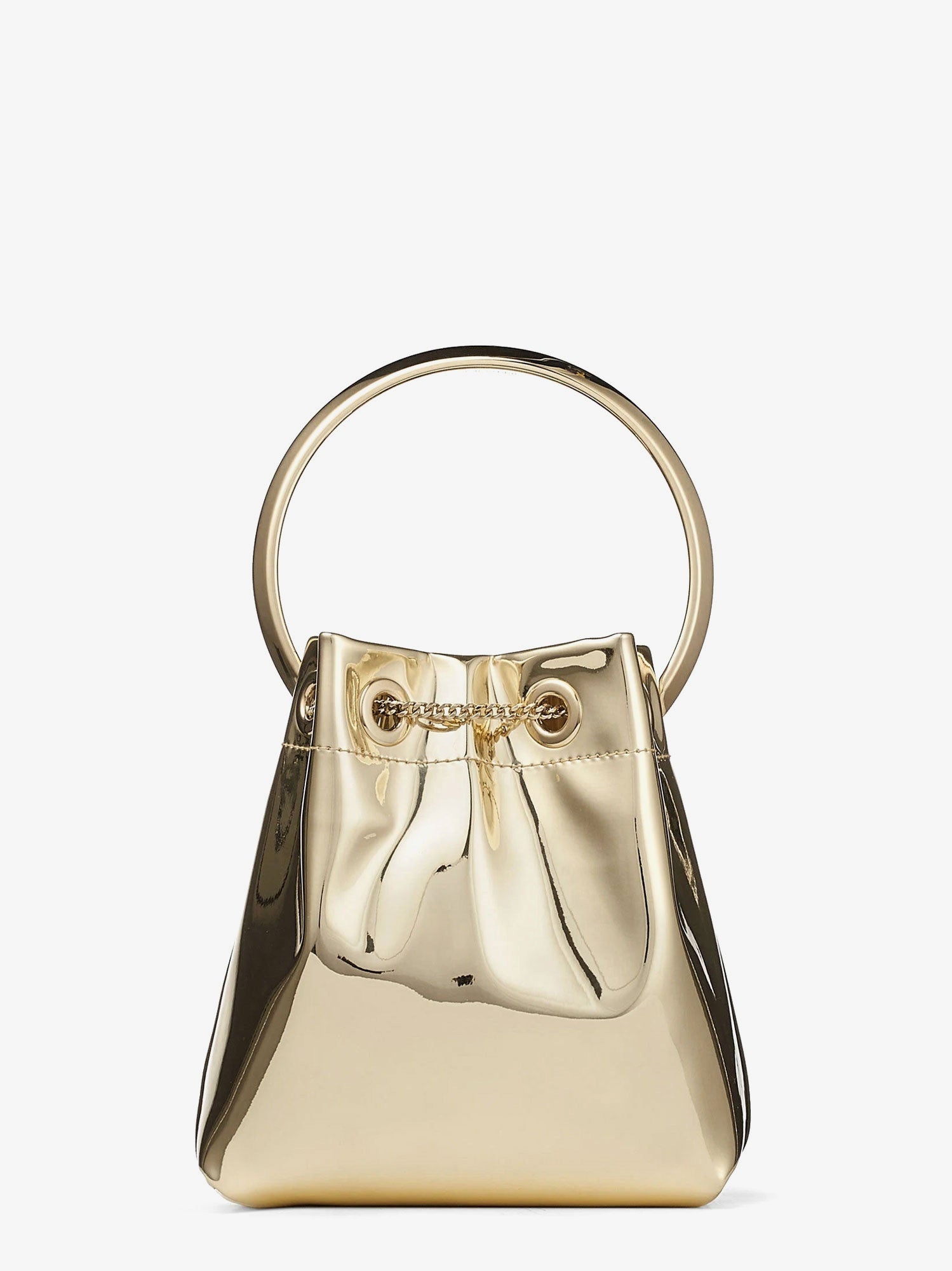 Jimmy Choo Women Bon Bon Metallic Leather Bucket Bag JIMMY CHOO