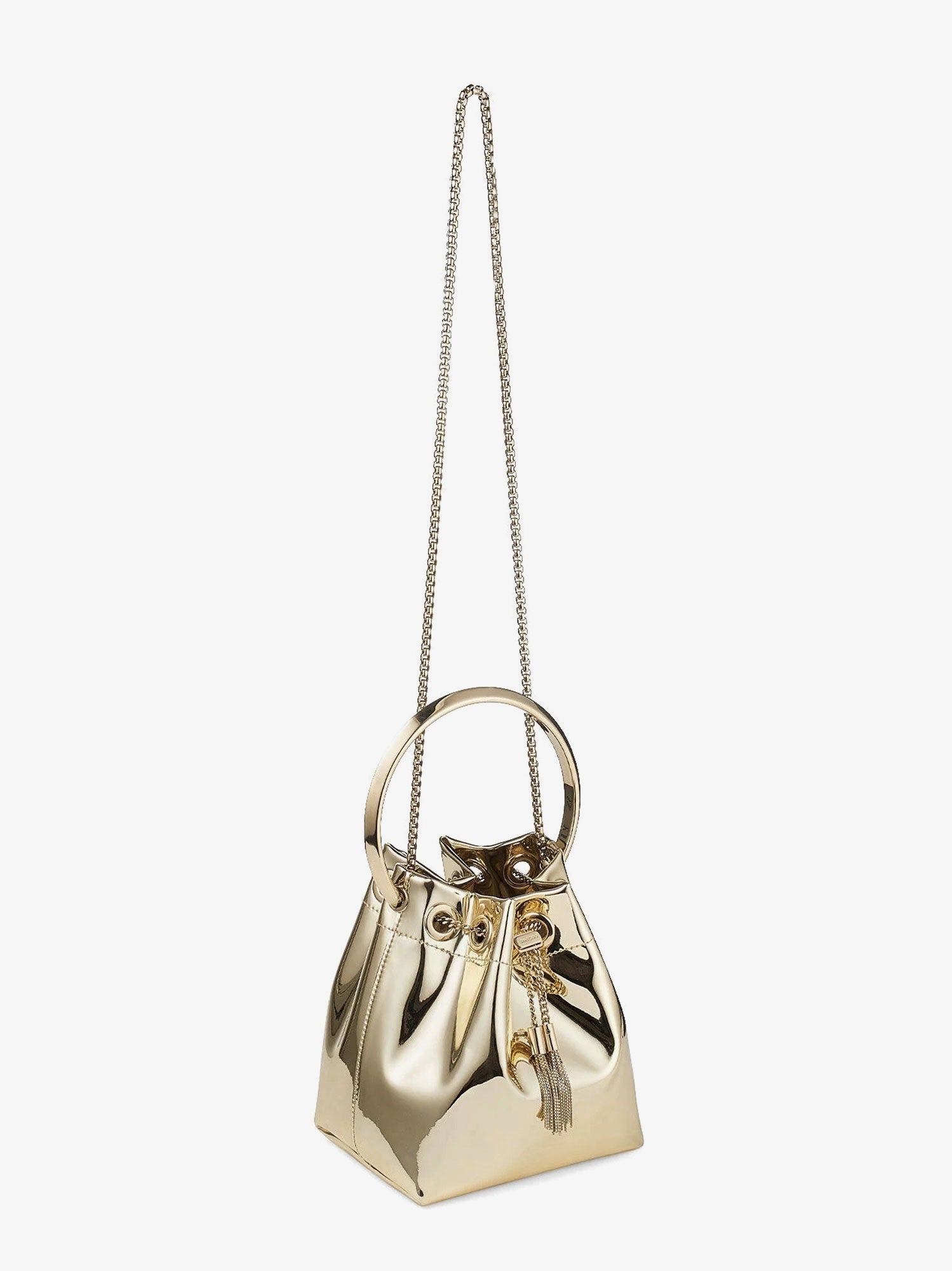 Jimmy Choo Women Bon Bon Metallic Leather Bucket Bag JIMMY CHOO