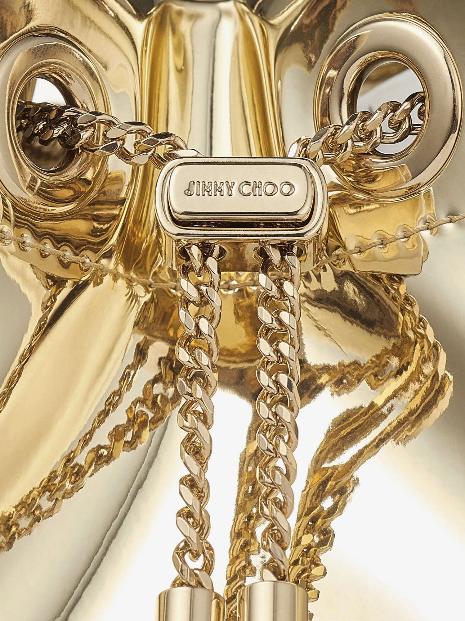 Jimmy Choo Women Bon Bon Metallic Leather Bucket Bag JIMMY CHOO