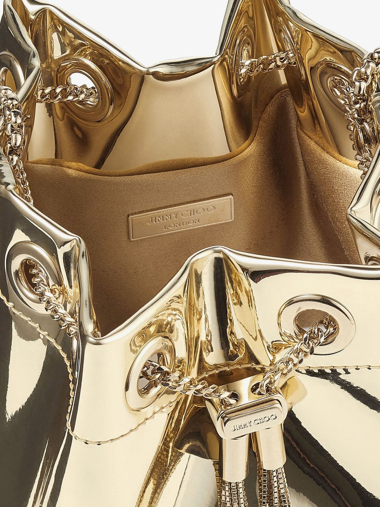 Jimmy Choo Women Bon Bon Metallic Leather Bucket Bag JIMMY CHOO