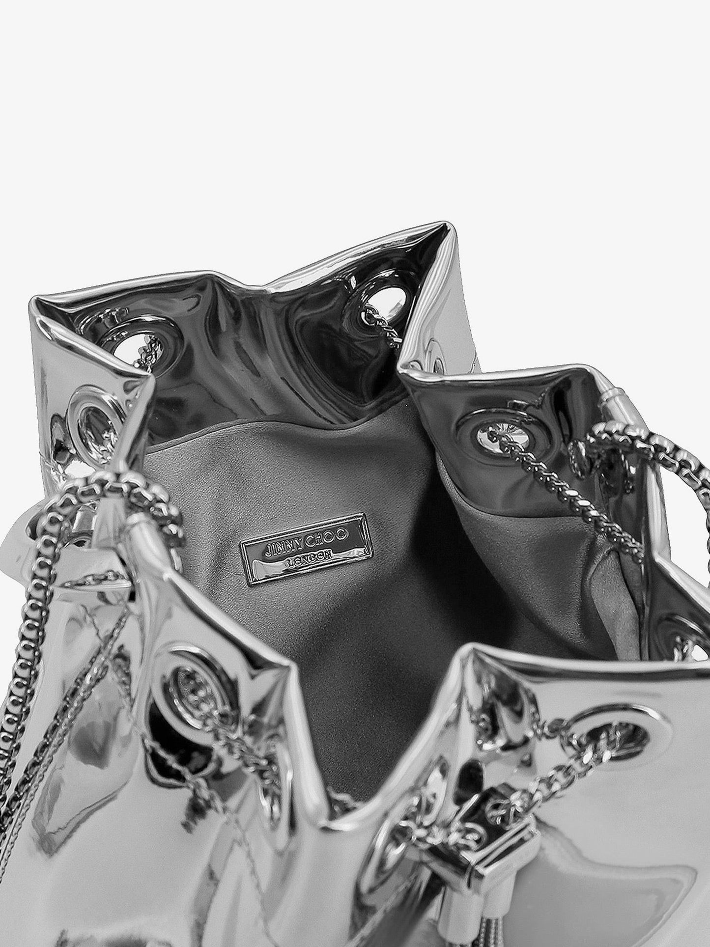 Jimmy Choo Women Bonbon Bucket Bag In Mirrored Fabric JIMMY CHOO