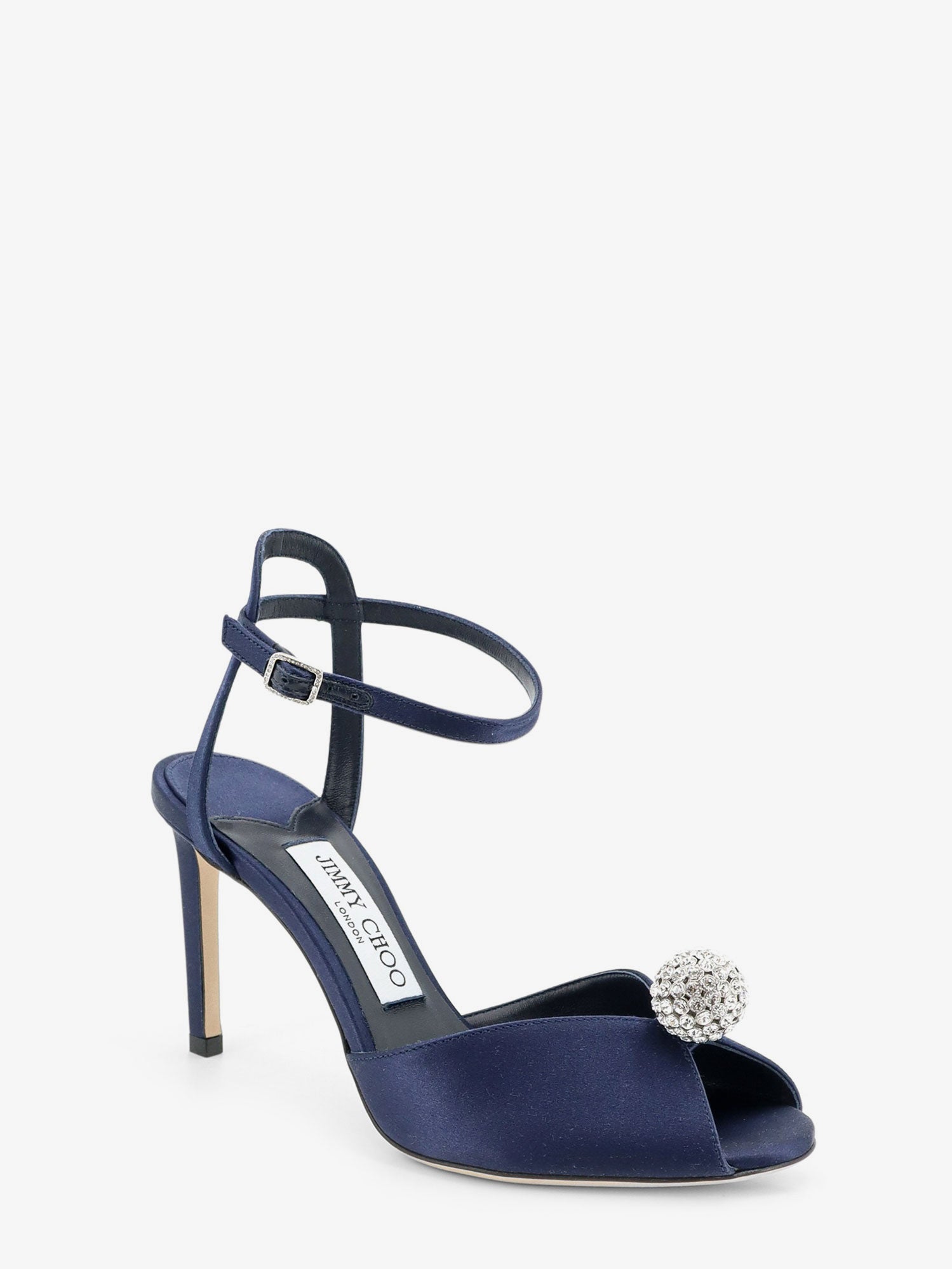 Jimmy Choo Women Sacora Satin Sandals With Crystal Detail JIMMY CHOO