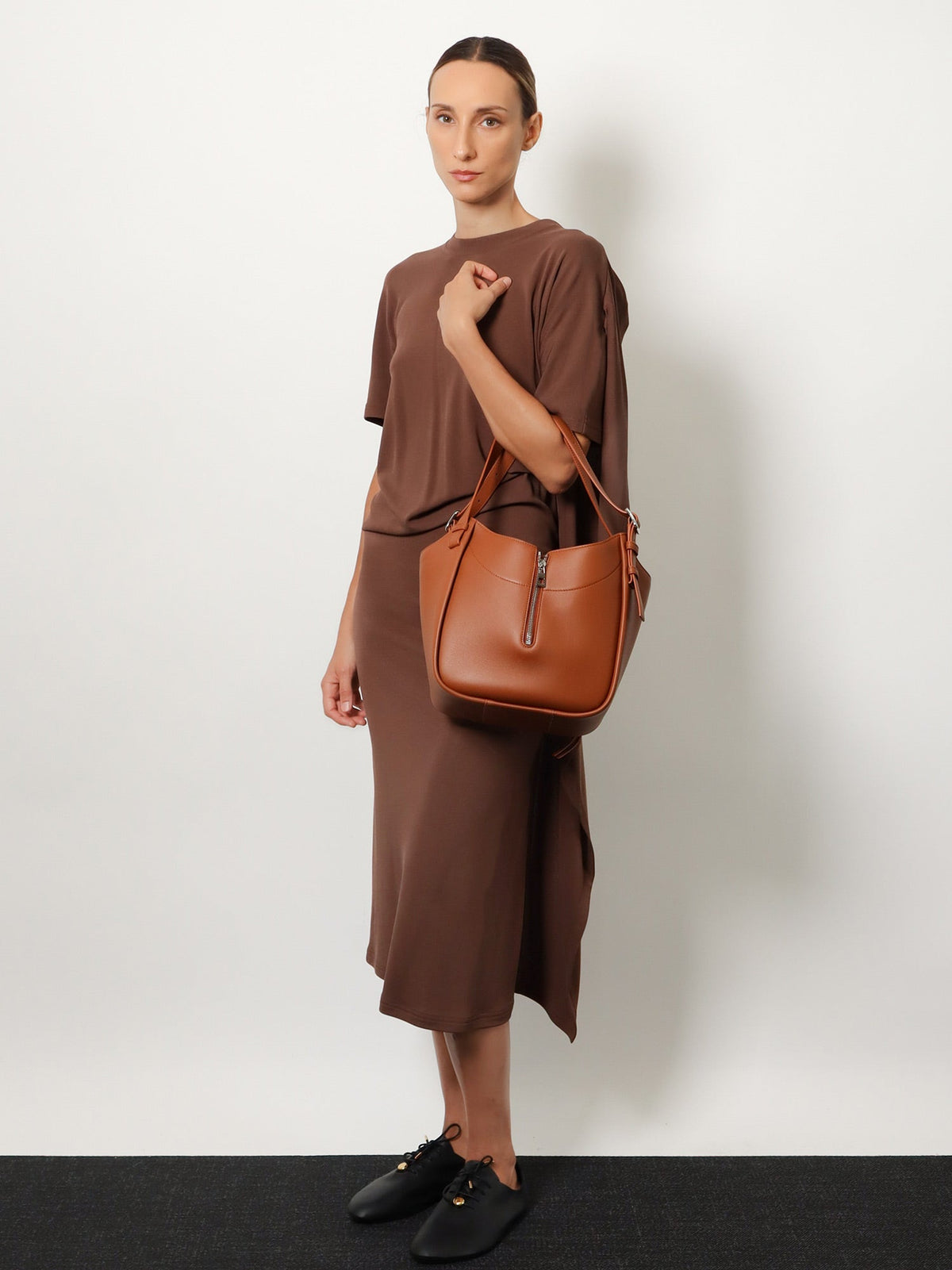 Loewe Women Hammock Flip Leather Handbag With Front Lettering Logo LOEWE