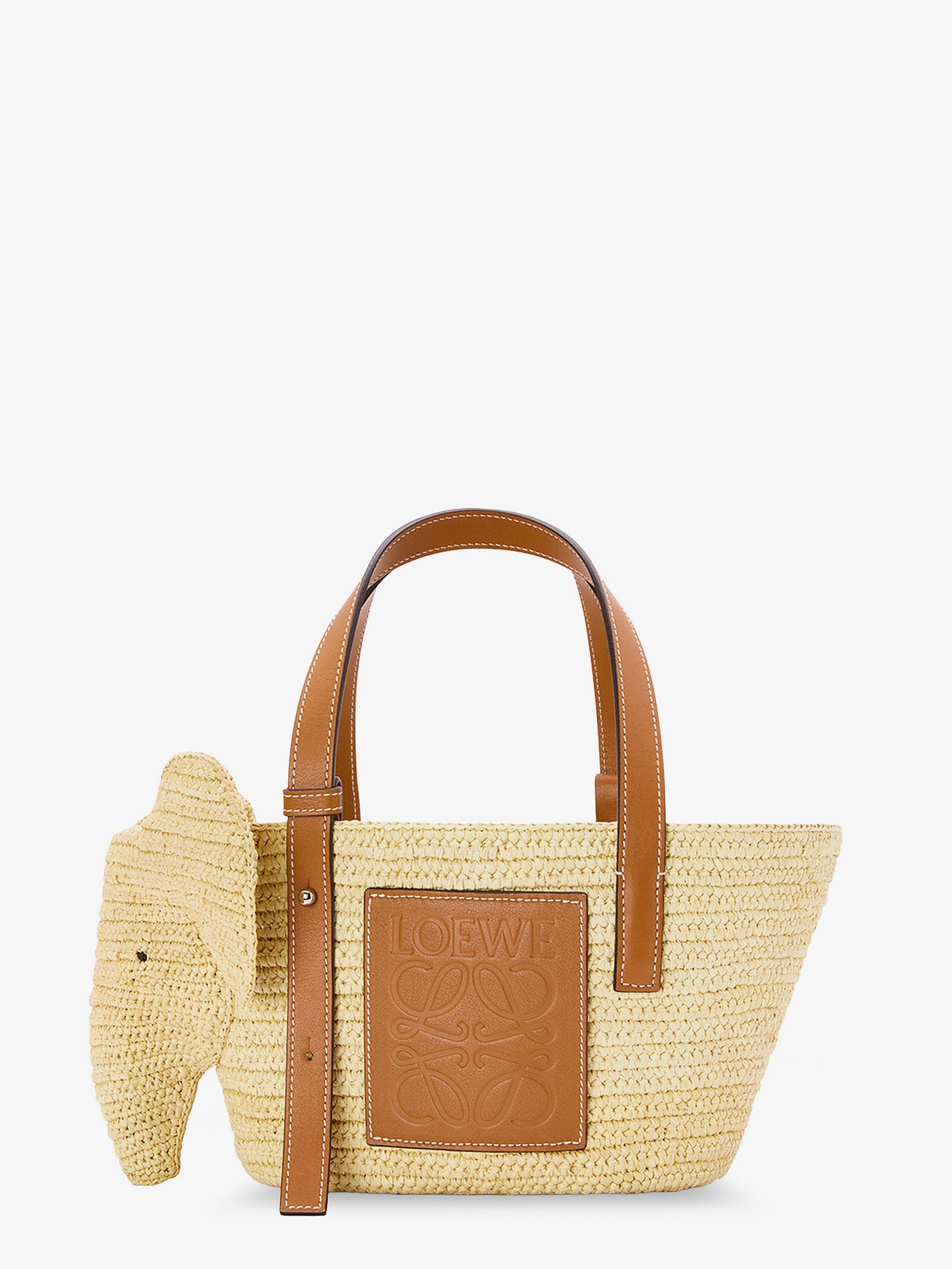 Loewe Women Elephan Rafia And Leather Handbag LOEWE