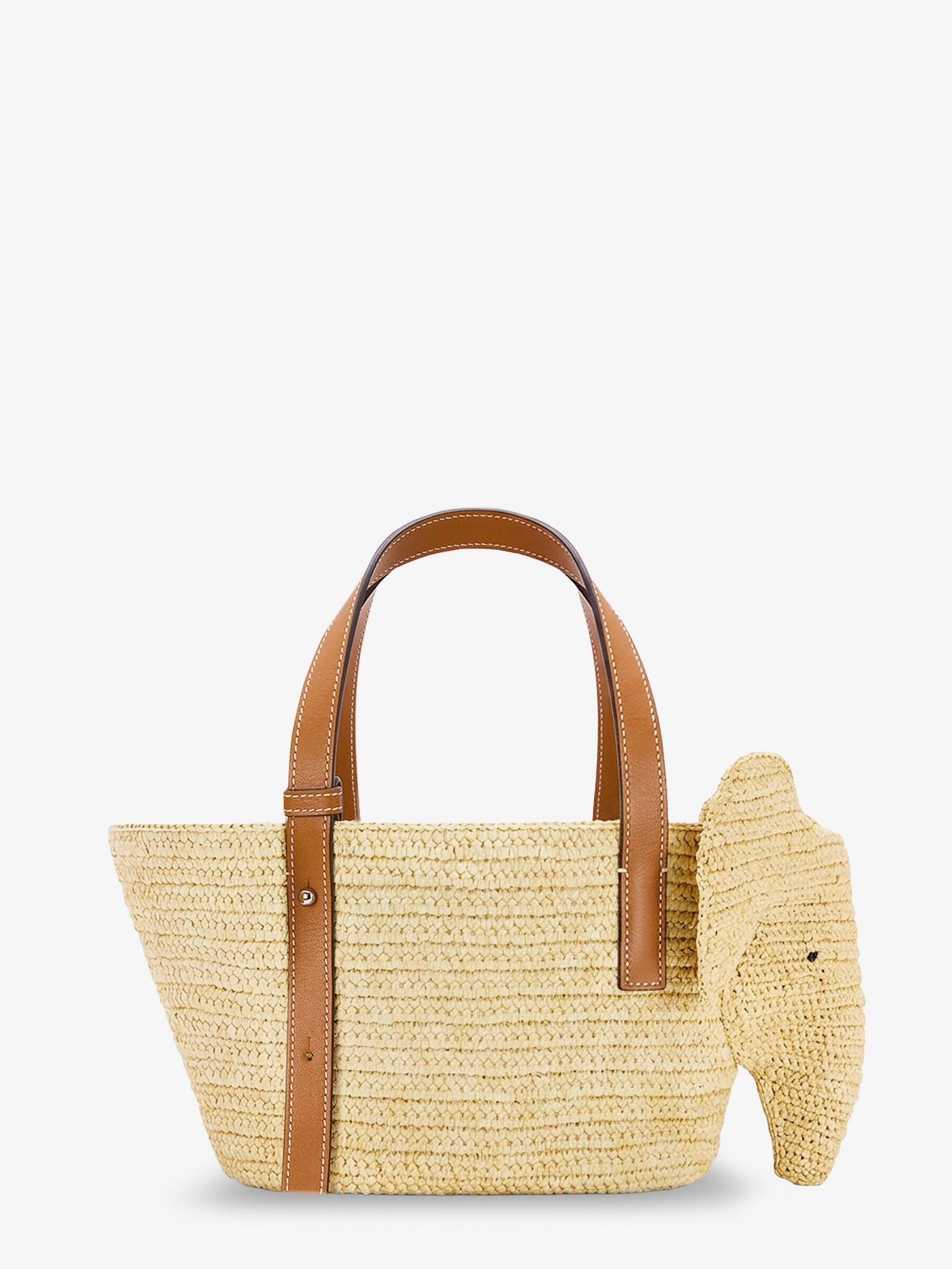 Loewe Women Elephan Rafia And Leather Handbag LOEWE