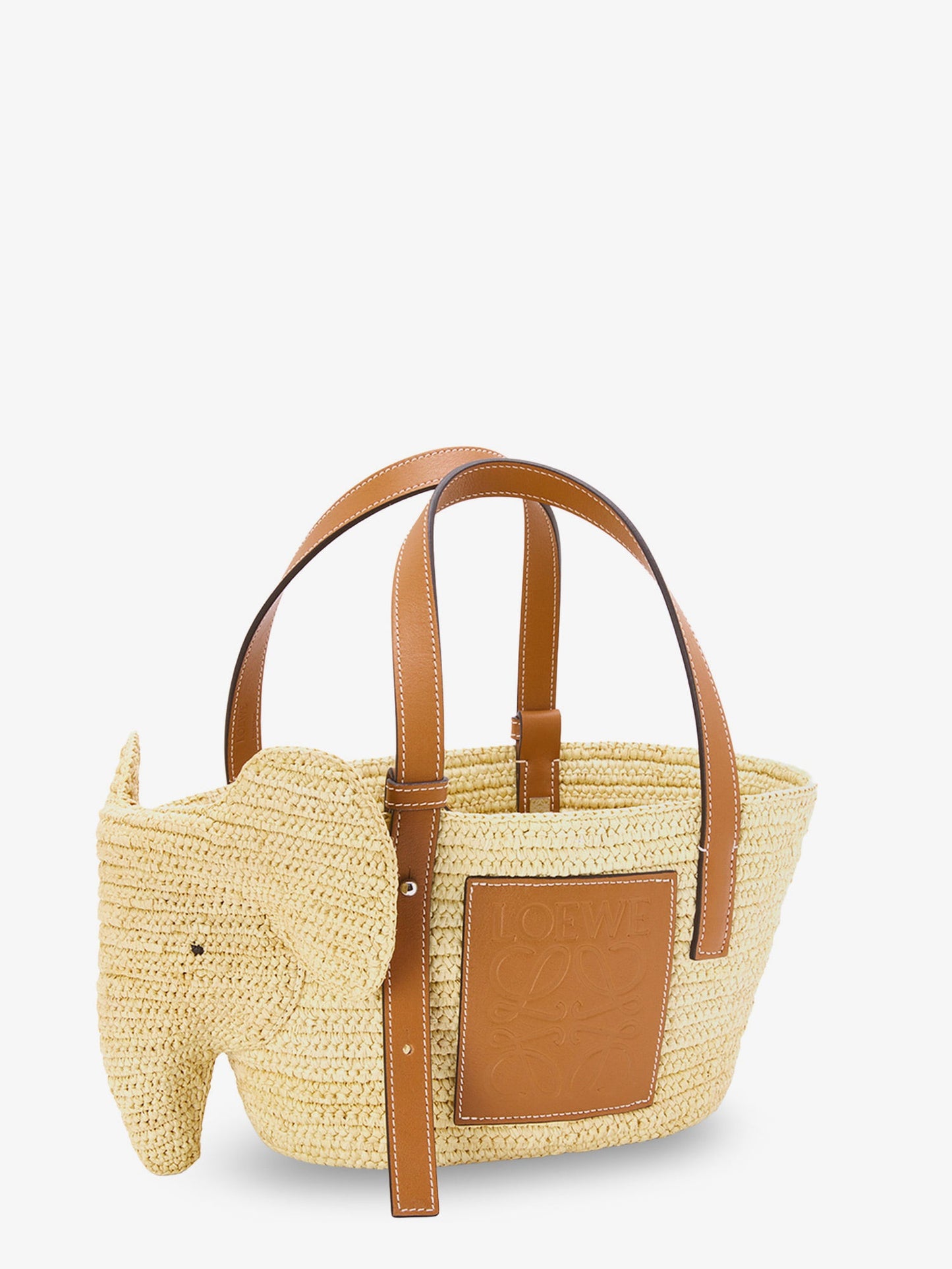 Loewe Women Elephan Rafia And Leather Handbag LOEWE