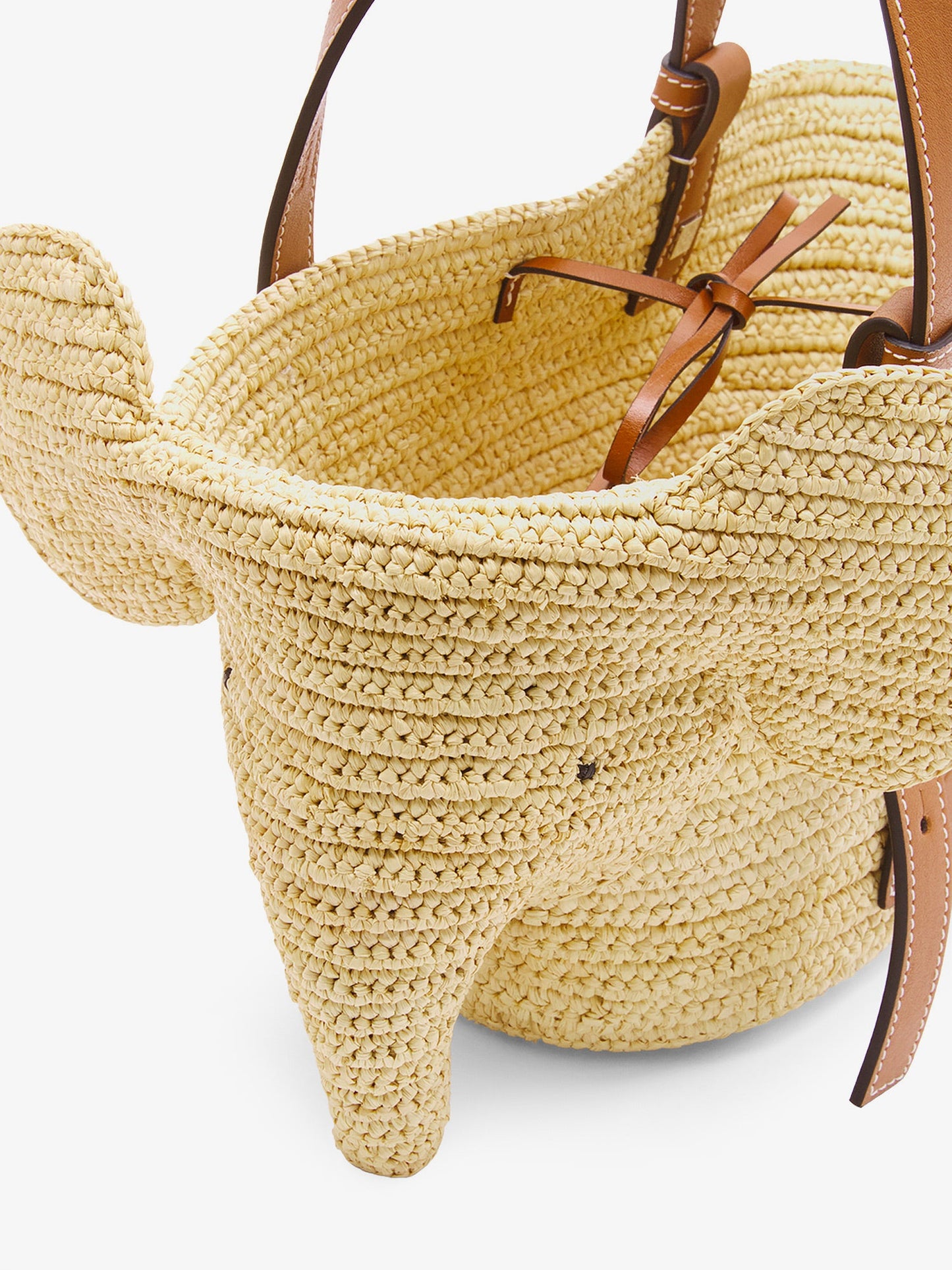 Loewe Women Elephan Rafia And Leather Handbag LOEWE