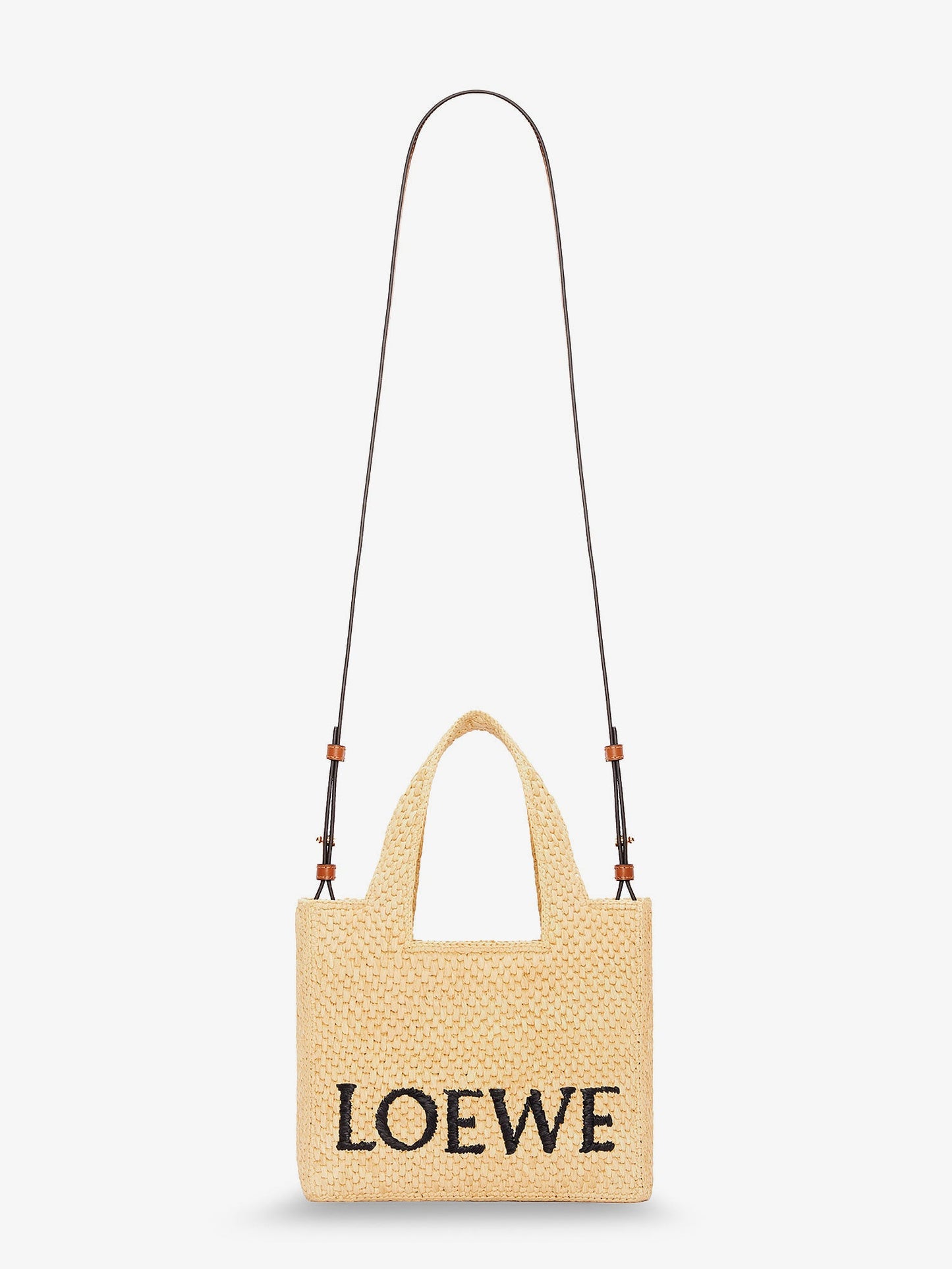 Loewe Women Paula's Ibiza -Small Loewe Font Raffia Handbag With Embroidered Logo On The Front LOEWE
