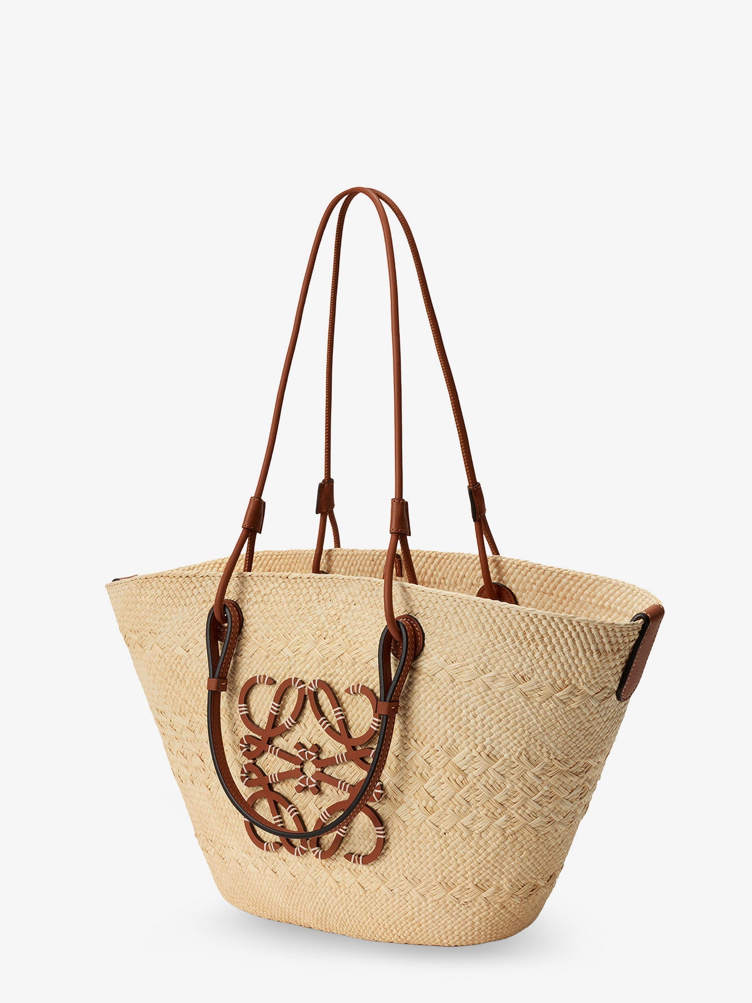 Loewe Women Paula's Ibiza -Anagram Raffia And Leather Shoulder Bag LOEWE