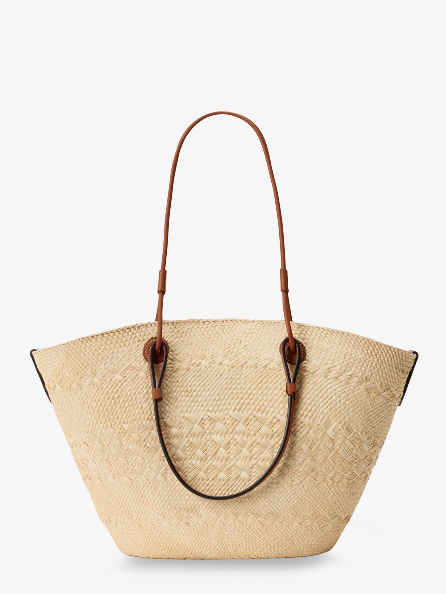 Loewe Women Paula's Ibiza Leather And Iraca Palm Shoulder Bag LOEWE