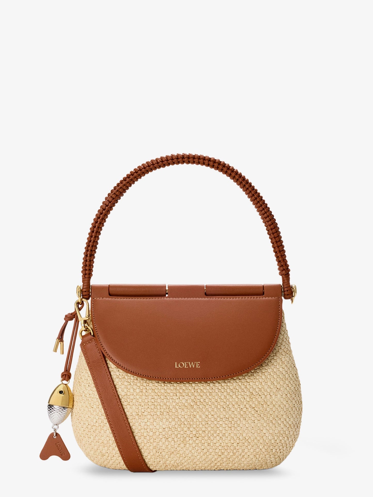 Loewe Women Paula's Ibiza Raffia And Leather Pescador Crossbody Bag LOEWE