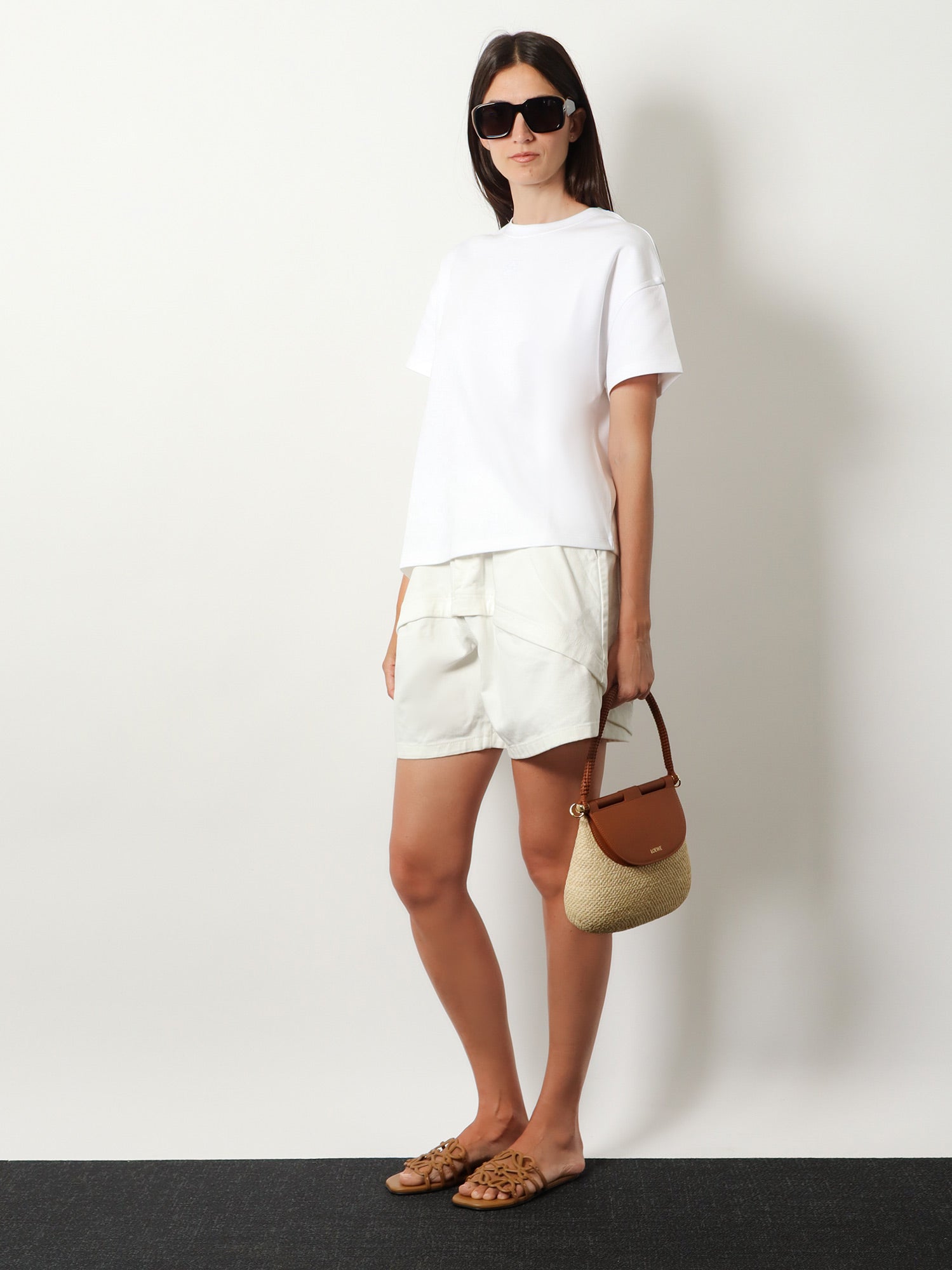 Loewe Women Paula's Ibiza Raffia And Leather Pescador Crossbody Bag LOEWE