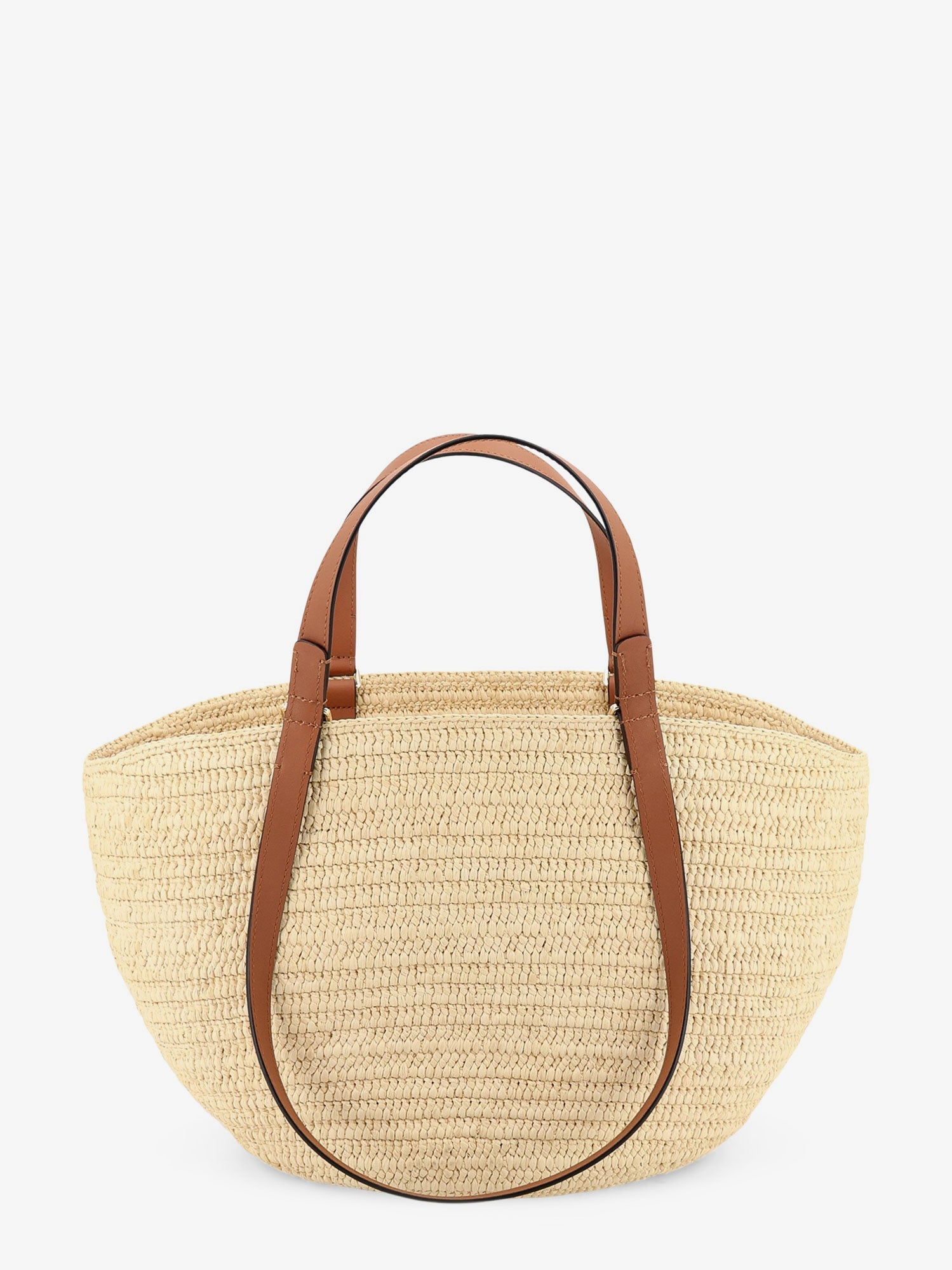 Loewe Women Paula's Ibiza -Eclipse Raffia And Leather Handbag With 3D Anagram Logo LOEWE