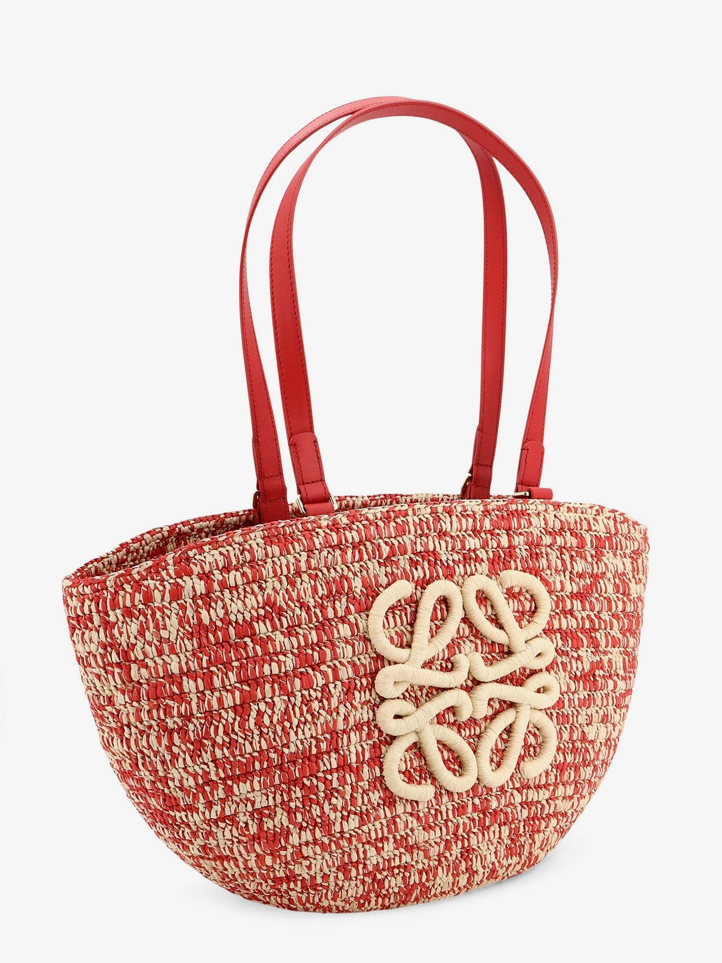 Loewe Women Paula's Ibiza -Medium Eclipse Raffia And Leather Shoulder Bag With 3D Anagram Logo LOEWE