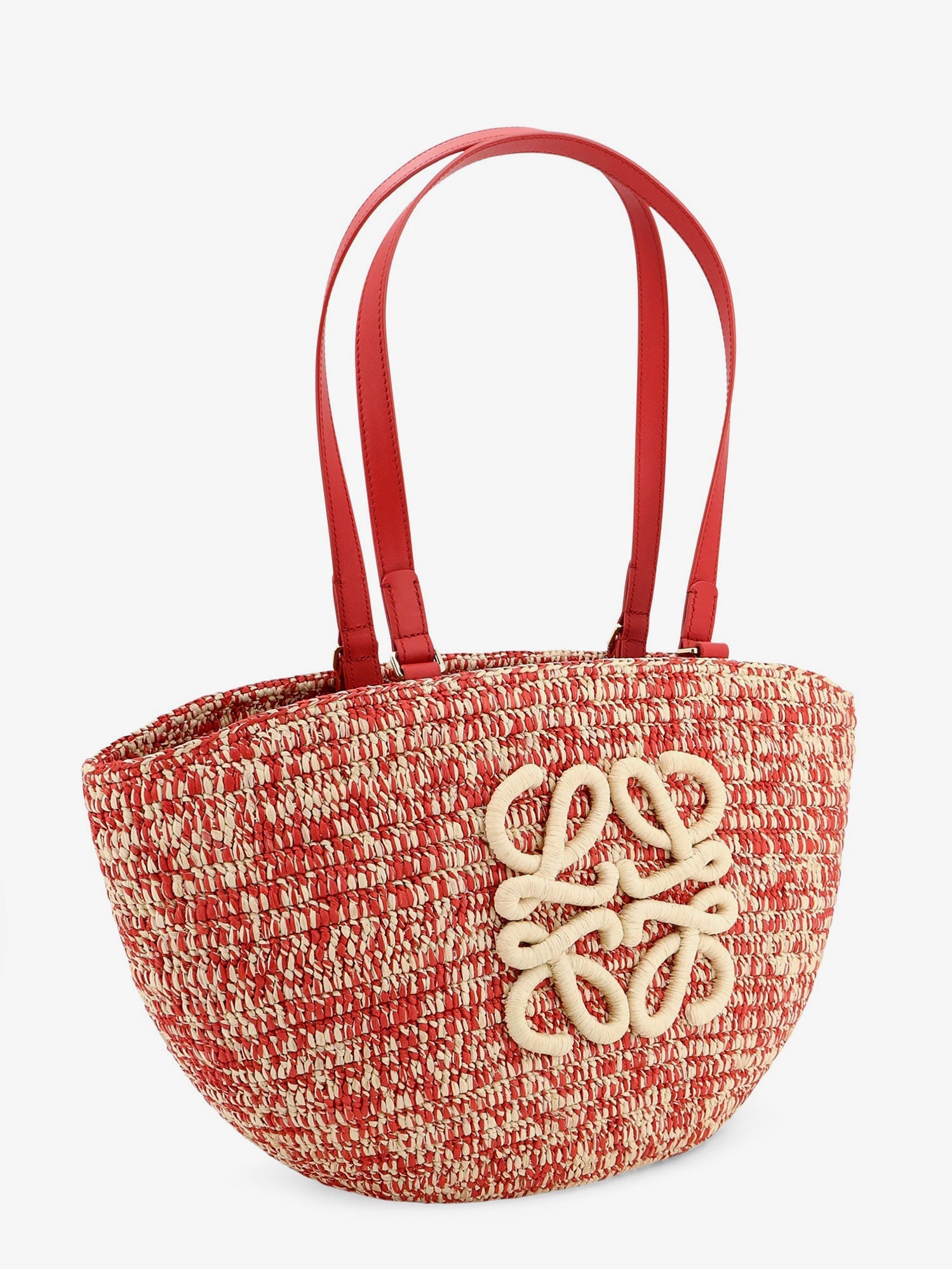 Loewe Women Paula's Ibiza -Medium Eclipse Raffia And Leather Shoulder Bag With 3D Anagram Logo LOEWE