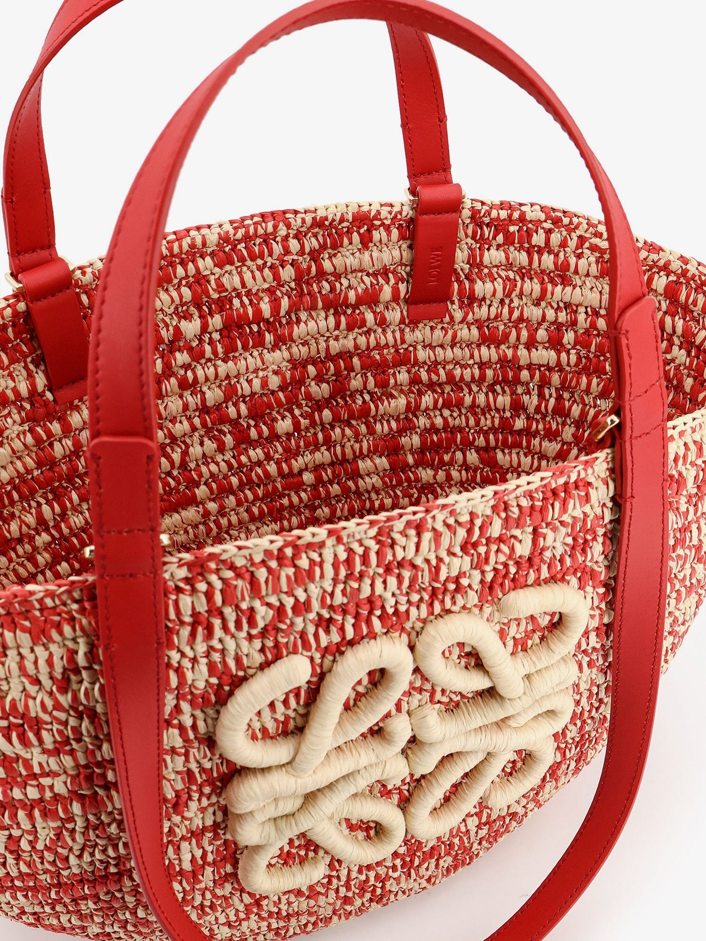 Loewe Women Paula's Ibiza -Medium Eclipse Raffia And Leather Shoulder Bag With 3D Anagram Logo LOEWE