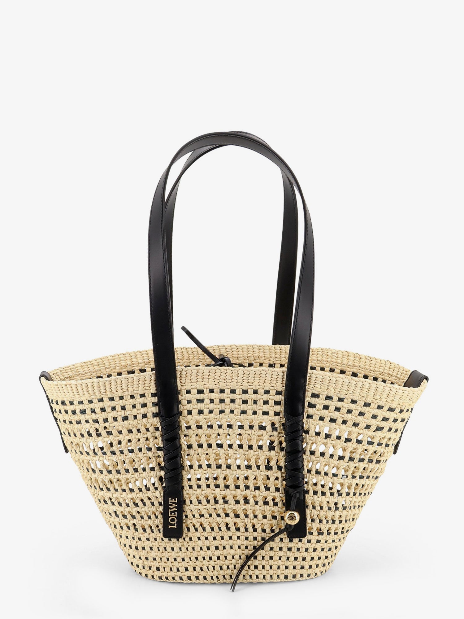 Loewe Women Paula's Ibiza -Braid Raffia And Leather Shoulder Bag LOEWE
