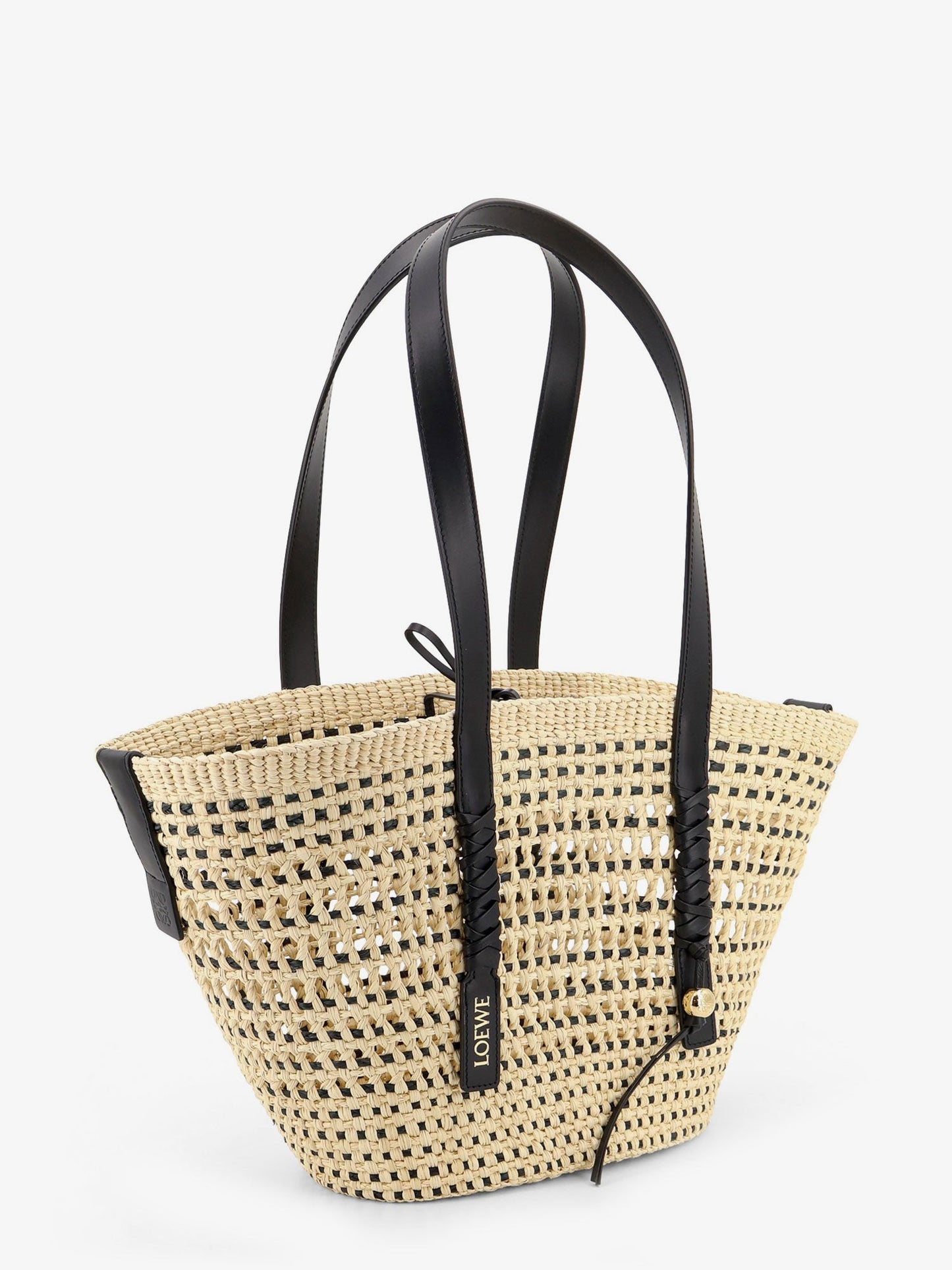 Loewe Women Paula's Ibiza -Braid Raffia And Leather Shoulder Bag LOEWE