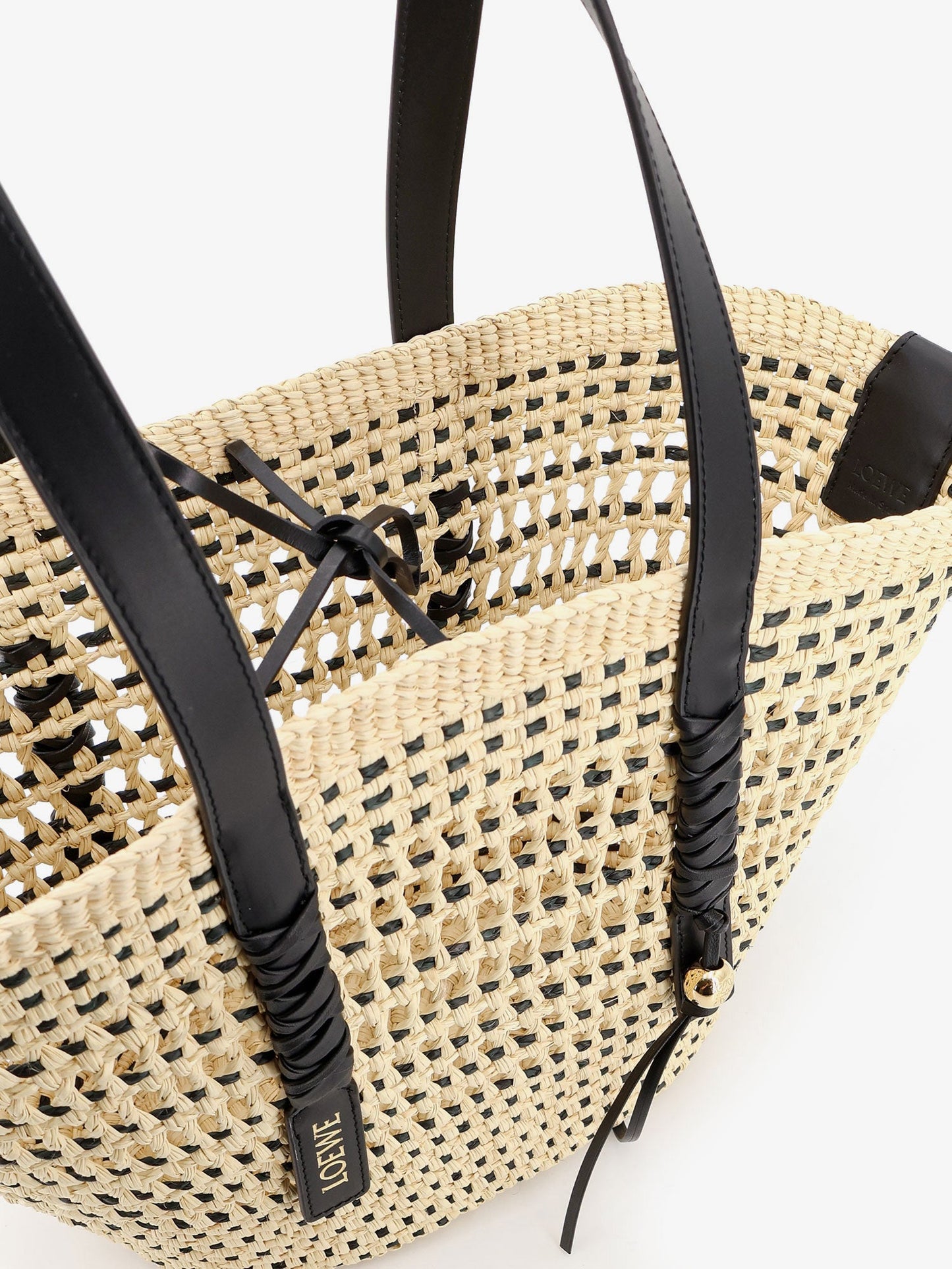 Loewe Women Paula's Ibiza -Braid Raffia And Leather Shoulder Bag LOEWE