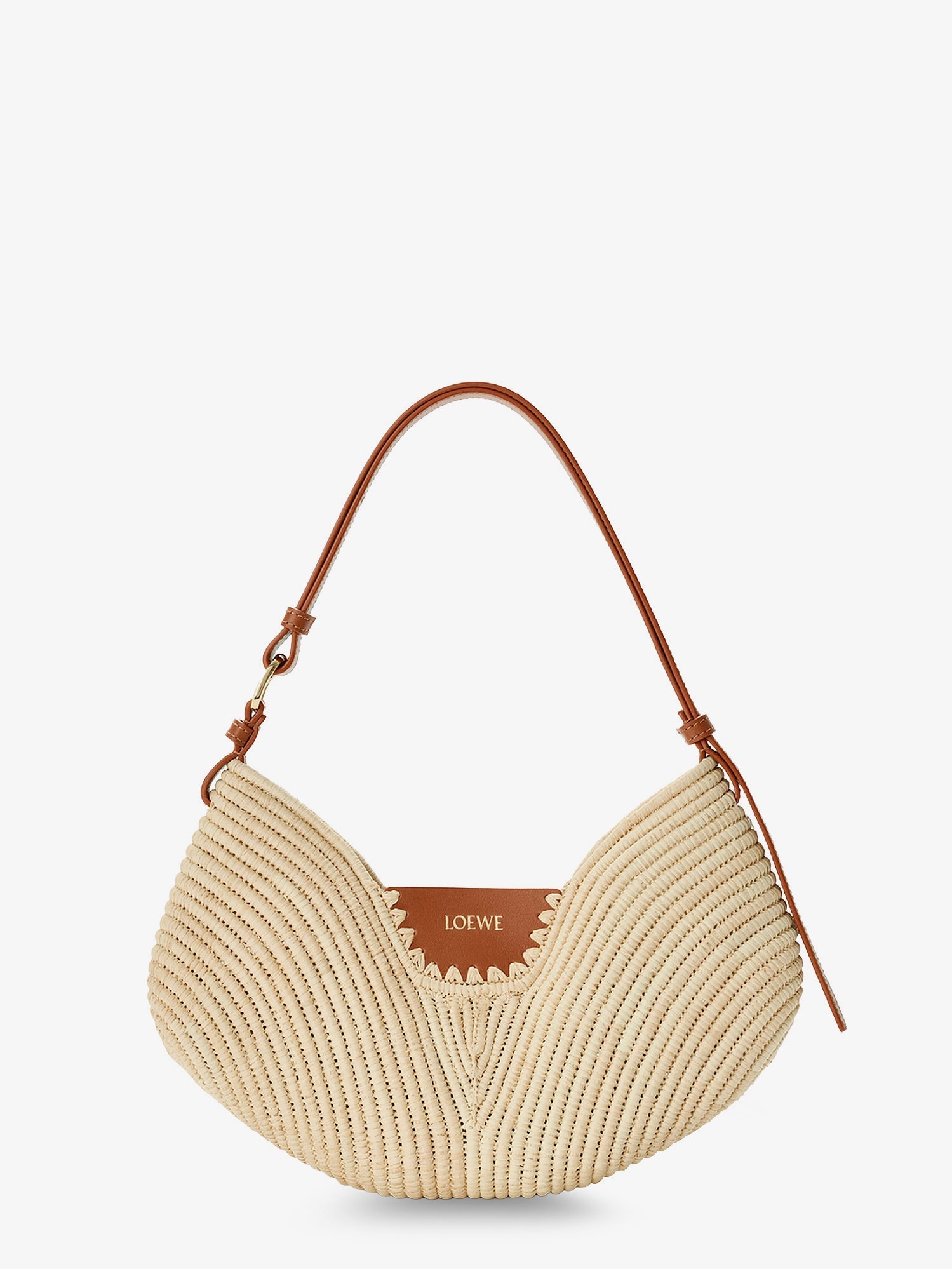 Loewe Women Paula's Ibiza-Swing Leather And Raffia Shoulder Bag LOEWE