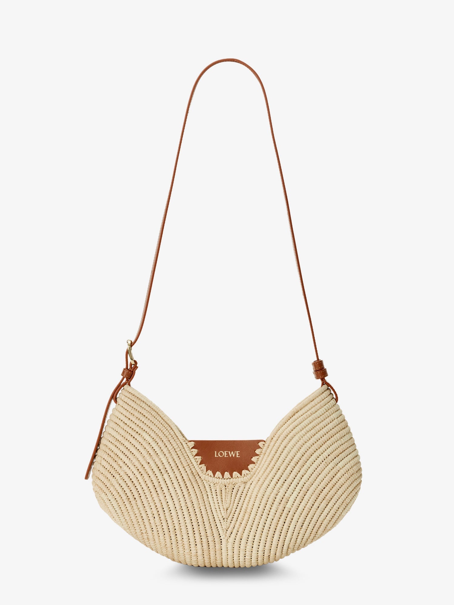 Loewe Women Paula's Ibiza-Swing Leather And Raffia Shoulder Bag LOEWE